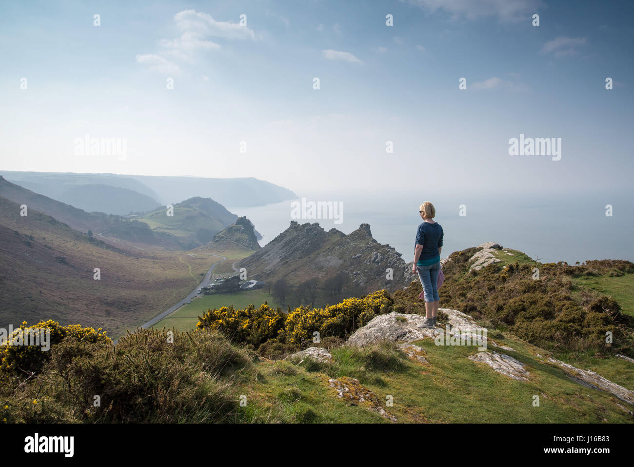 Lynton Valley of the Rocks Devon. The English countryside looks ...