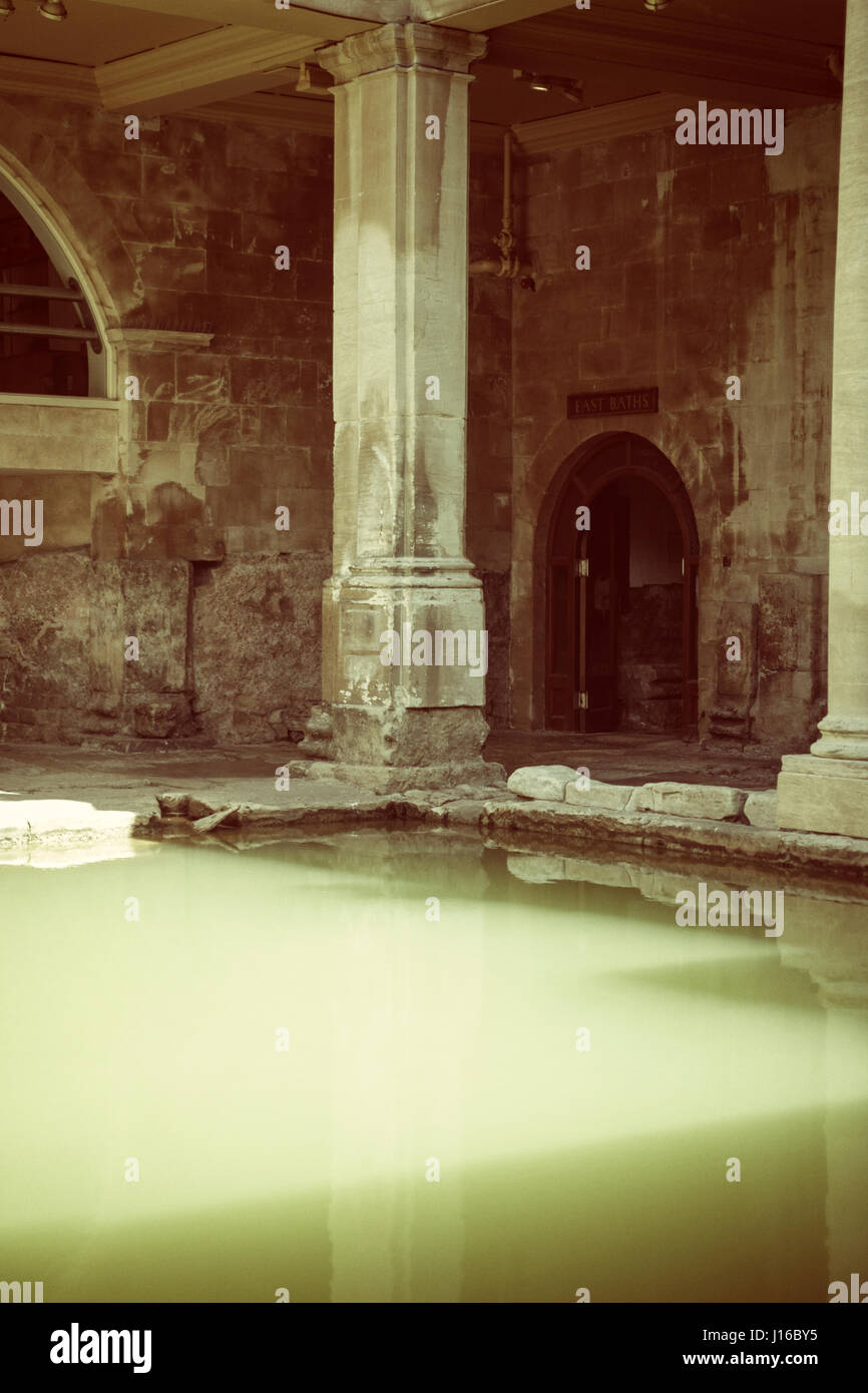 Great Bath in the Roman Baths in Bath, England Stock Photo