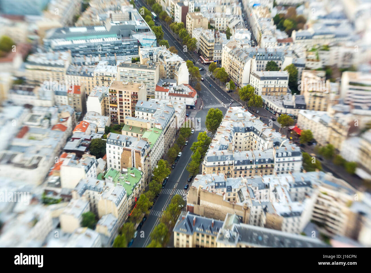 PARIS, FRANCE A tilt shift picture of the city below. A BRITISH aerial photographer has