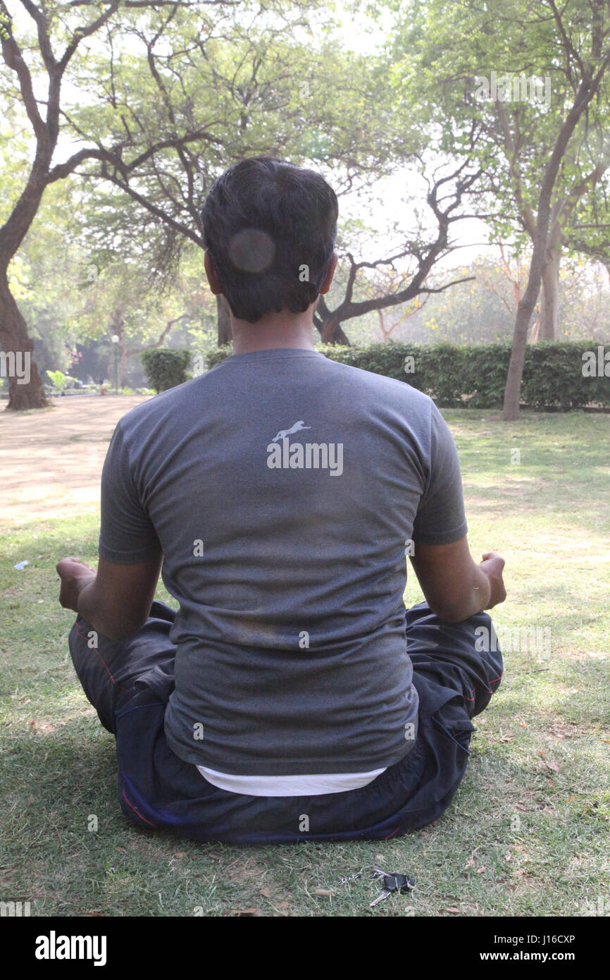 Meditation, Yoga, Morning Garden, New Delhi, India, (Photo Copyright © by Saji Maramon) Stock Photo