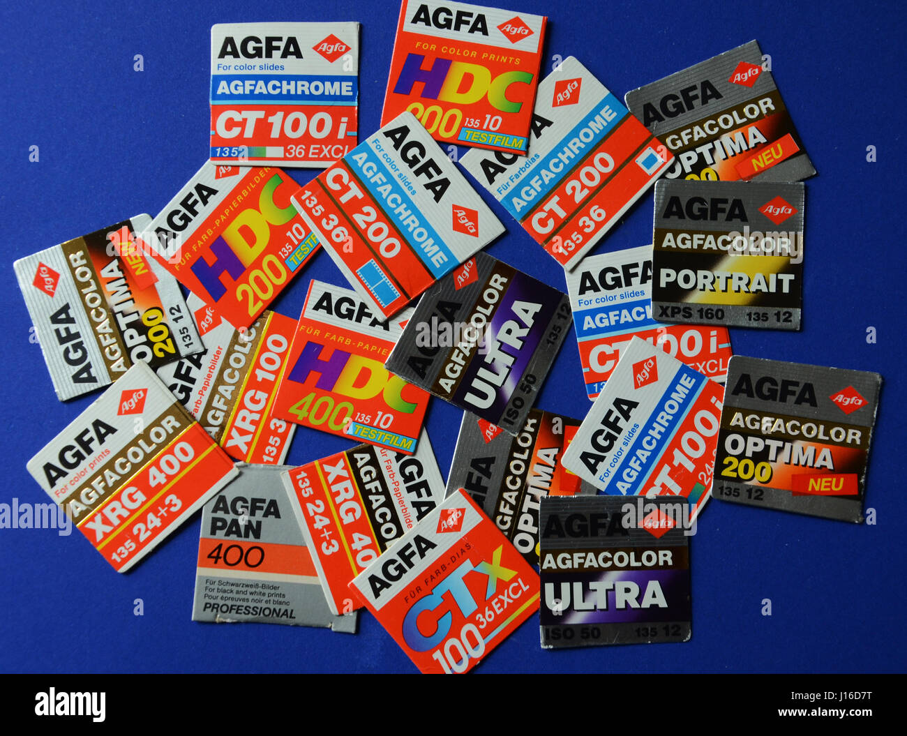 Analogue Agfa film brands Stock Photo
