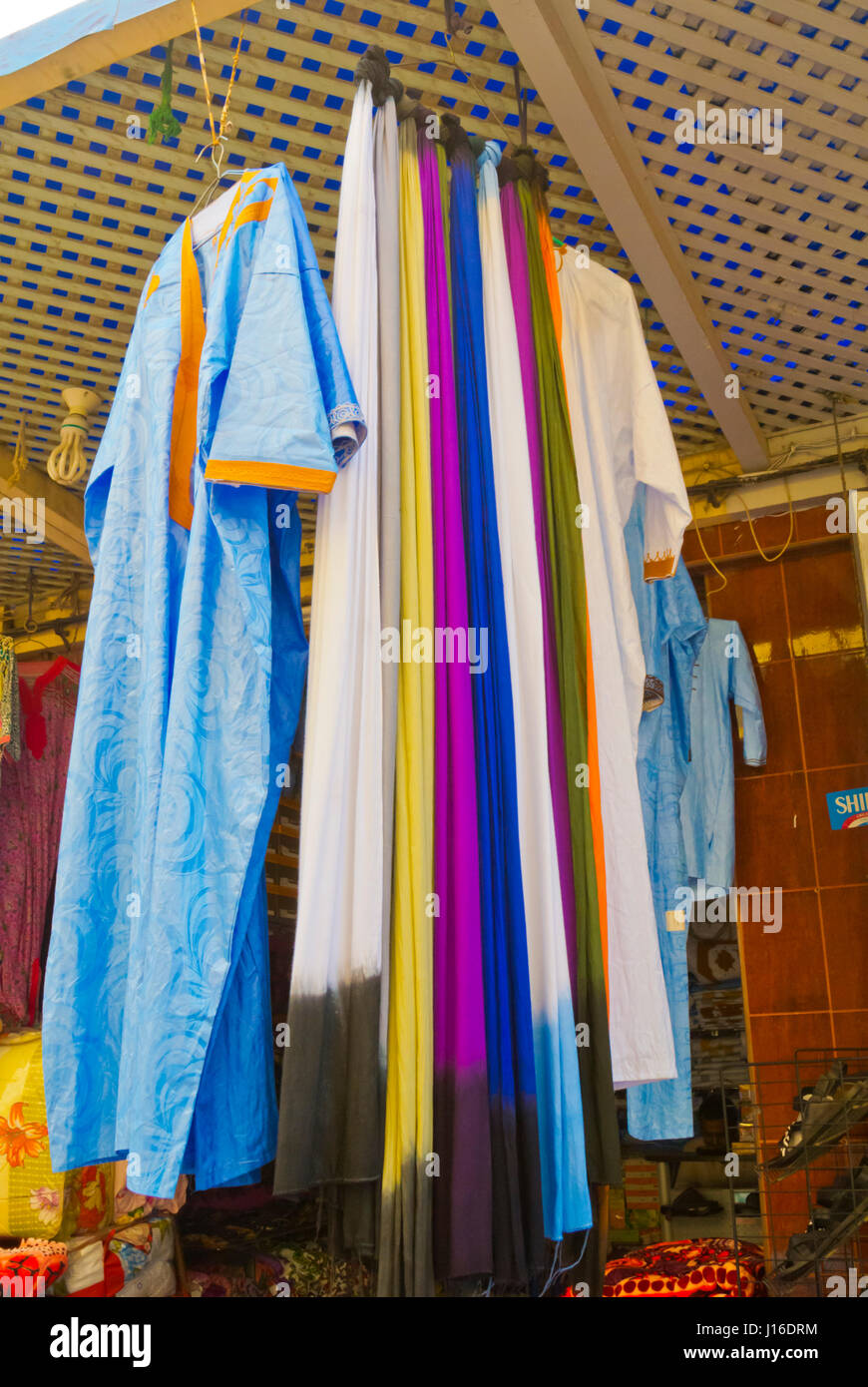 Mlahfa, Saharan fabrics, Dakhla, Western Sahara, administered by Morocco, Africa Stock Photo