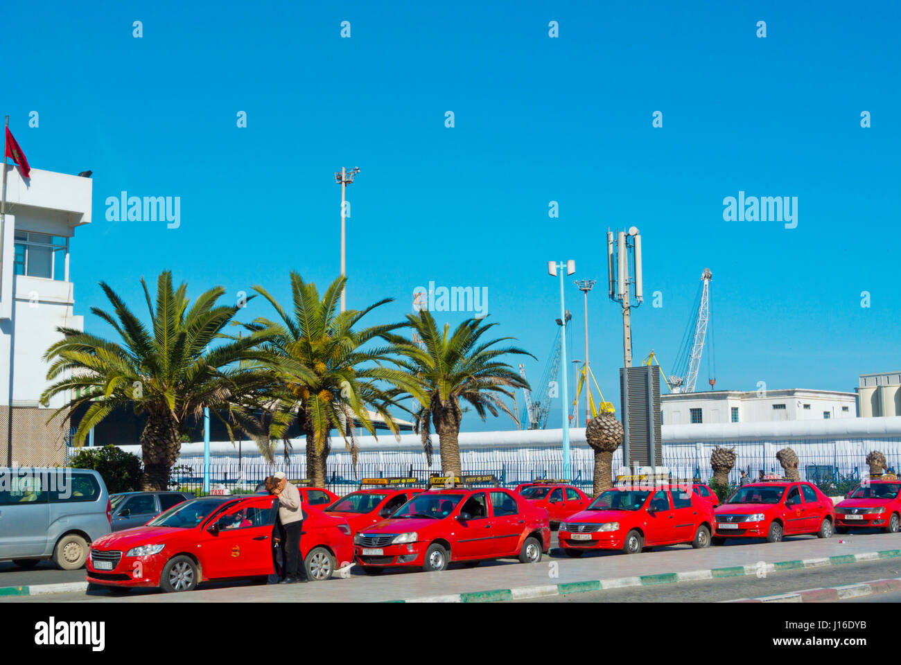 Petit taxis, at Casa Port railway station, Casablanca, Morocco, Africa Stock Photo