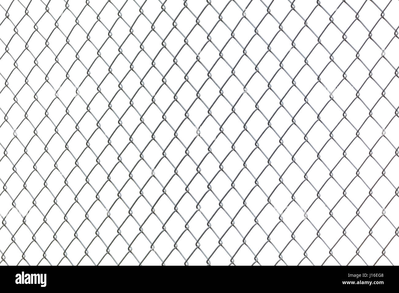 steel metal Chainlink Fence with white background Stock Photo