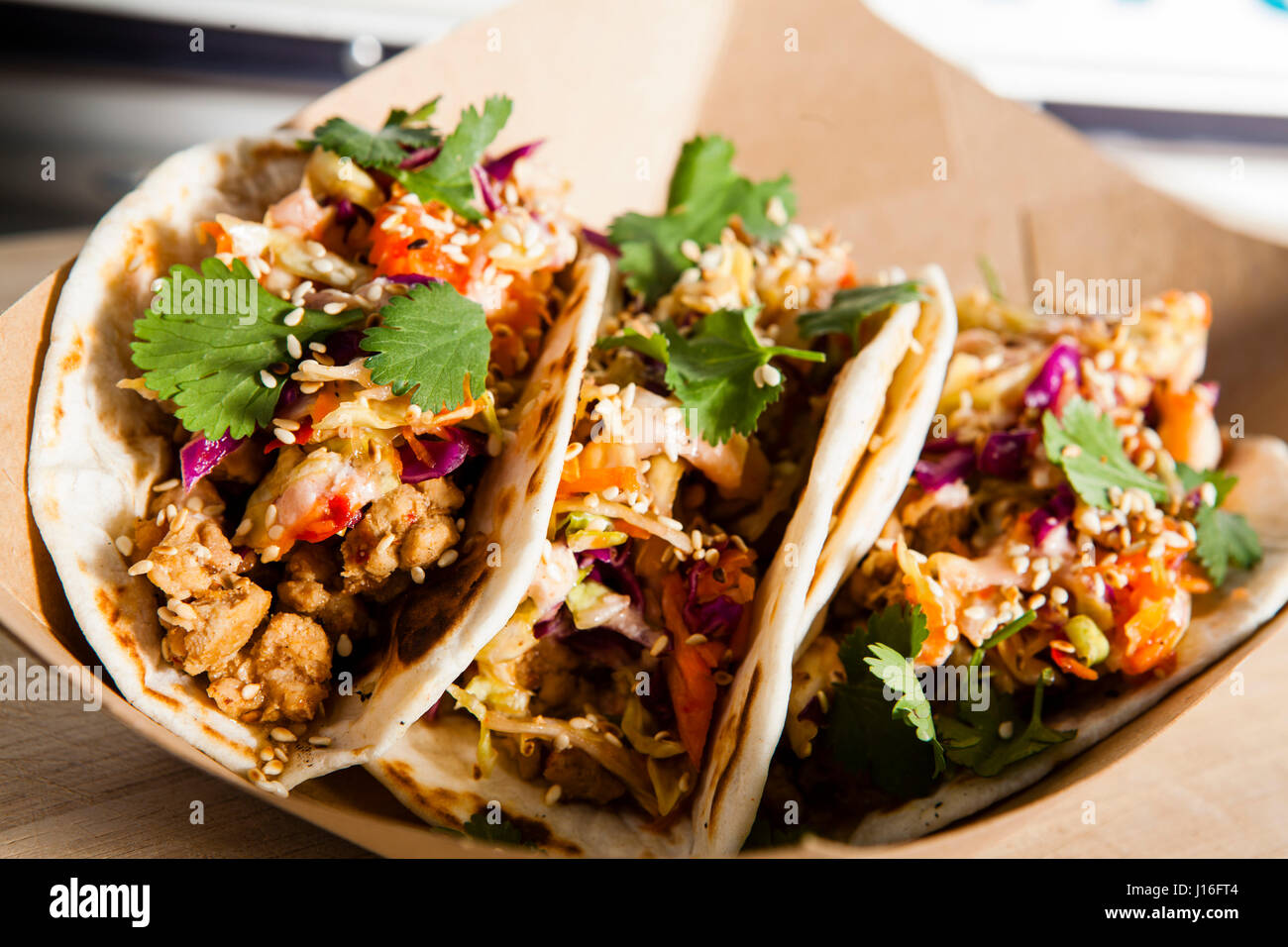 Tacos From The Umami Food Truck Stock Photo
