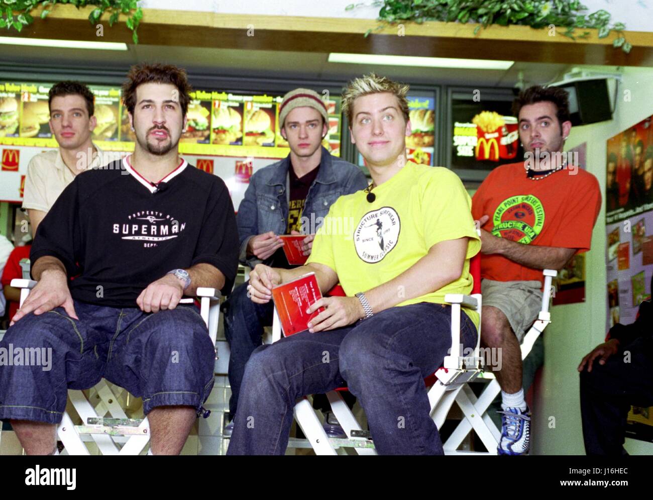 'NSync visit McDonald's in Philadelphia, PA to kick off Summer Music Event 2000. July 20, 2000 © smpi09 / MediaPunch Stock Photo