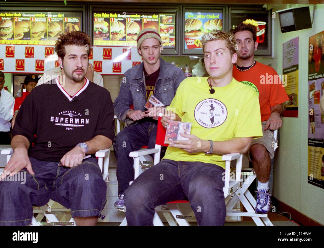 'NSync visit McDonald's in Philadelphia, PA to kick off Summer Music Event 2000. July 20, 2000 © mpi09 / MediaPunch Stock Photo