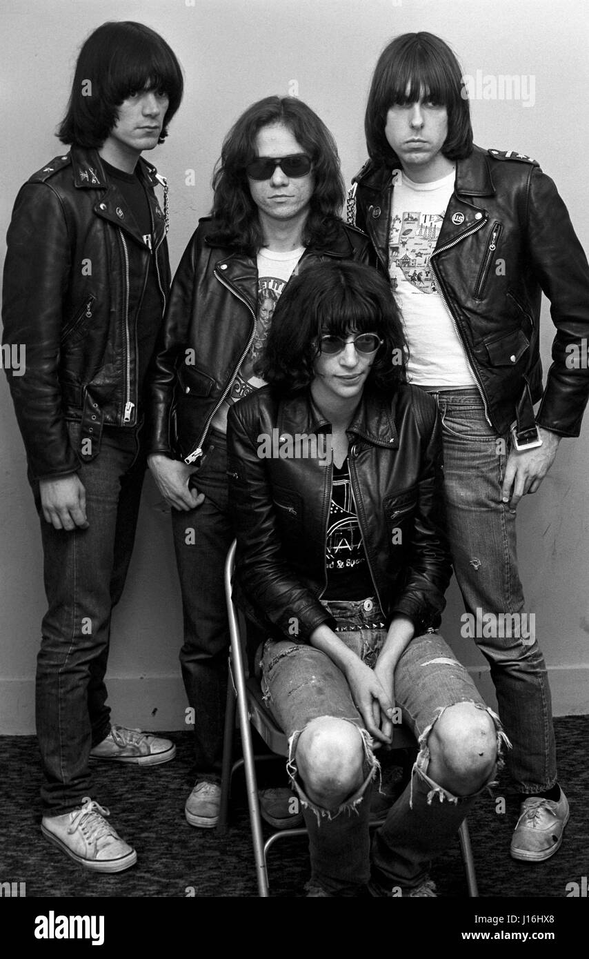 The Ramones backstage at the Tower Theatre in Philadephia, PA at a gig featuring The Runaways, The Jam, and The Ramones. March 18, 1978. © mpi09 / MediaPunch Stock Photo