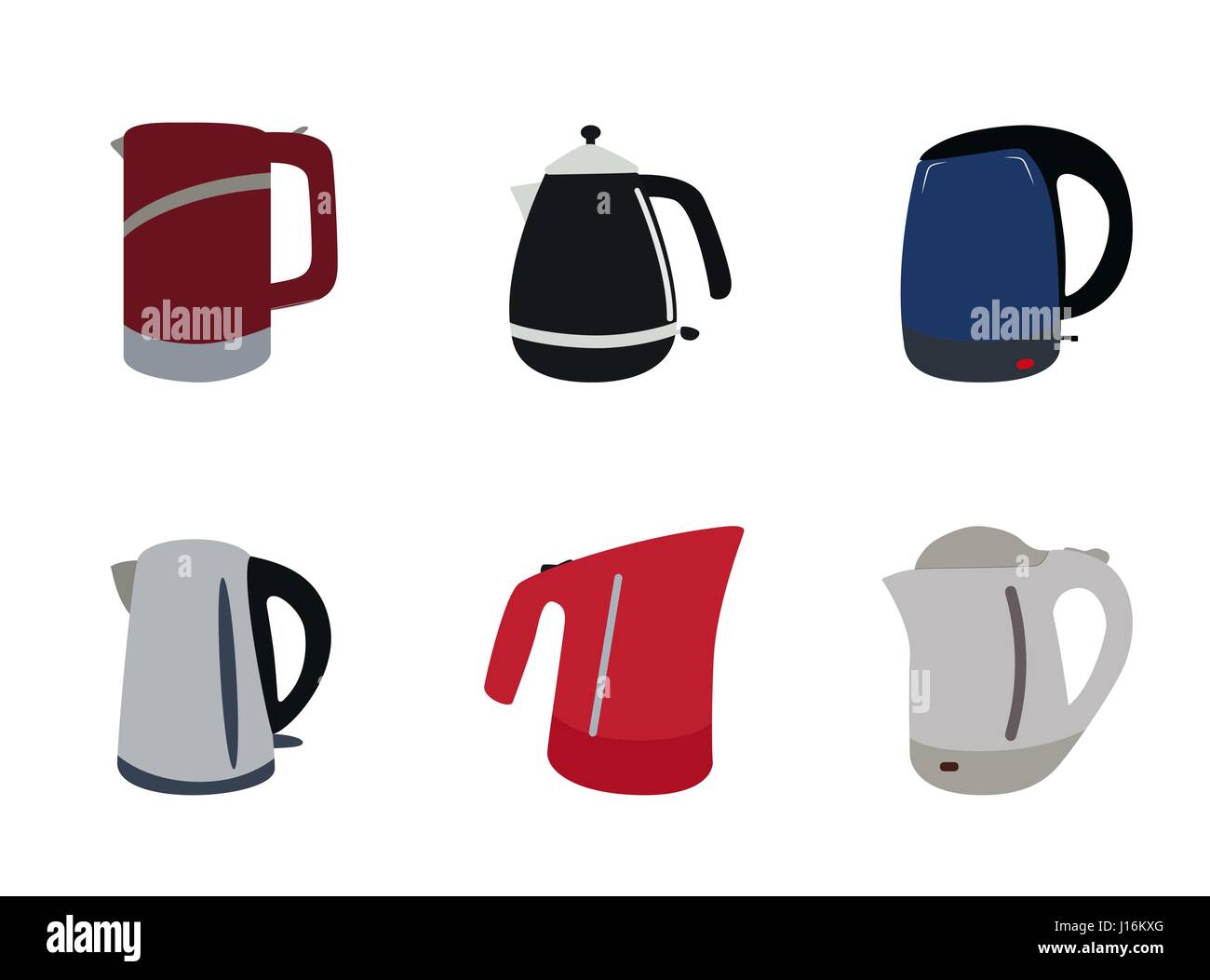 Set of Kitchen appliances. Electric kettle. Vector Illustration Stock ...