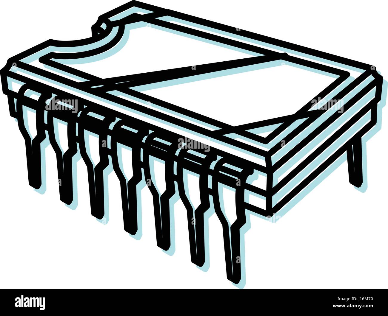 Integrated Circuit Chip icon as EPS 10 File Stock Vector