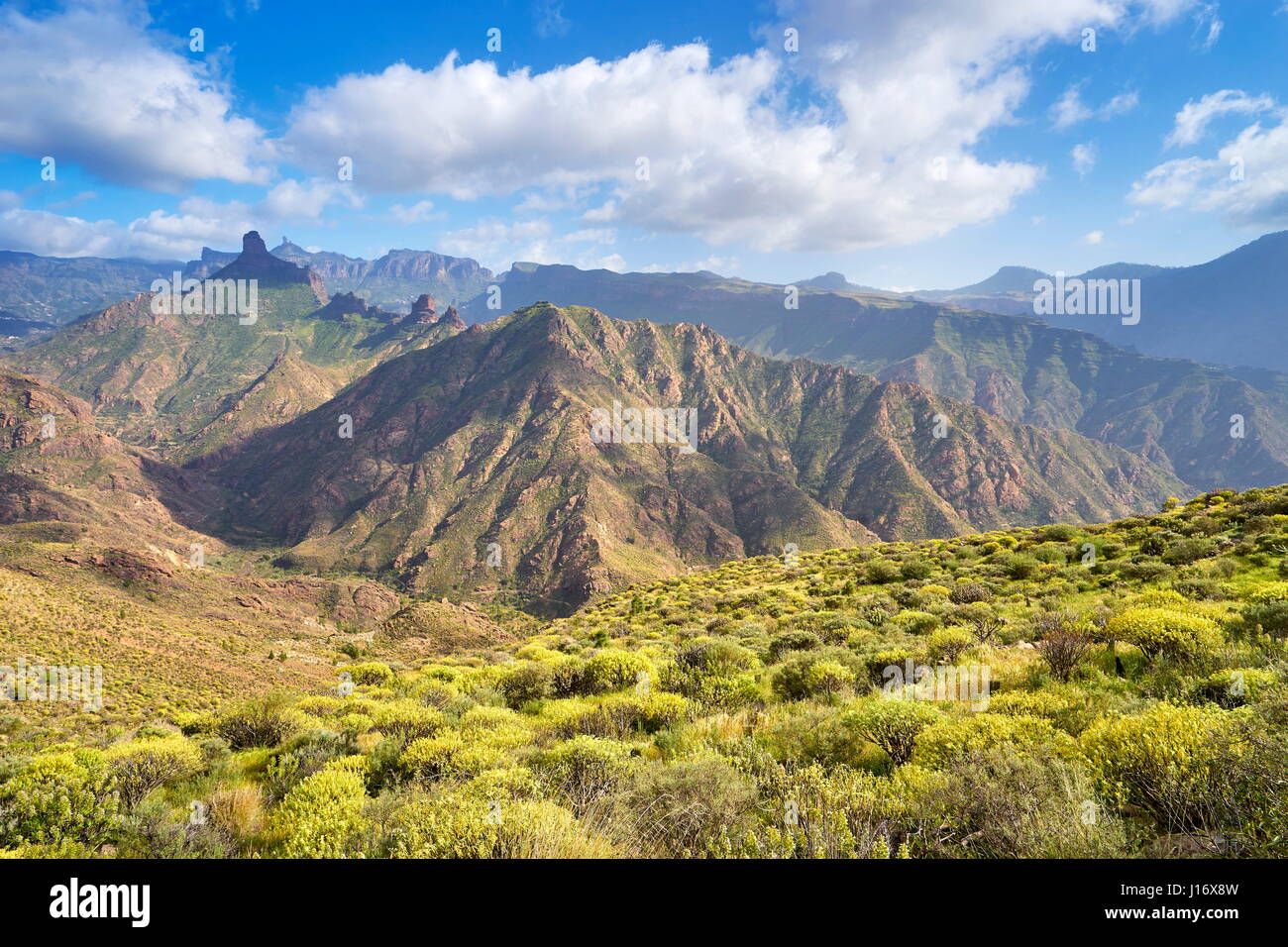 Spring mountain landscape, Gran Canaria, Spain Stock Photo