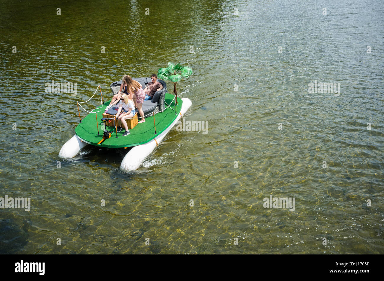 Budapest novelty boat ride Stock Photo