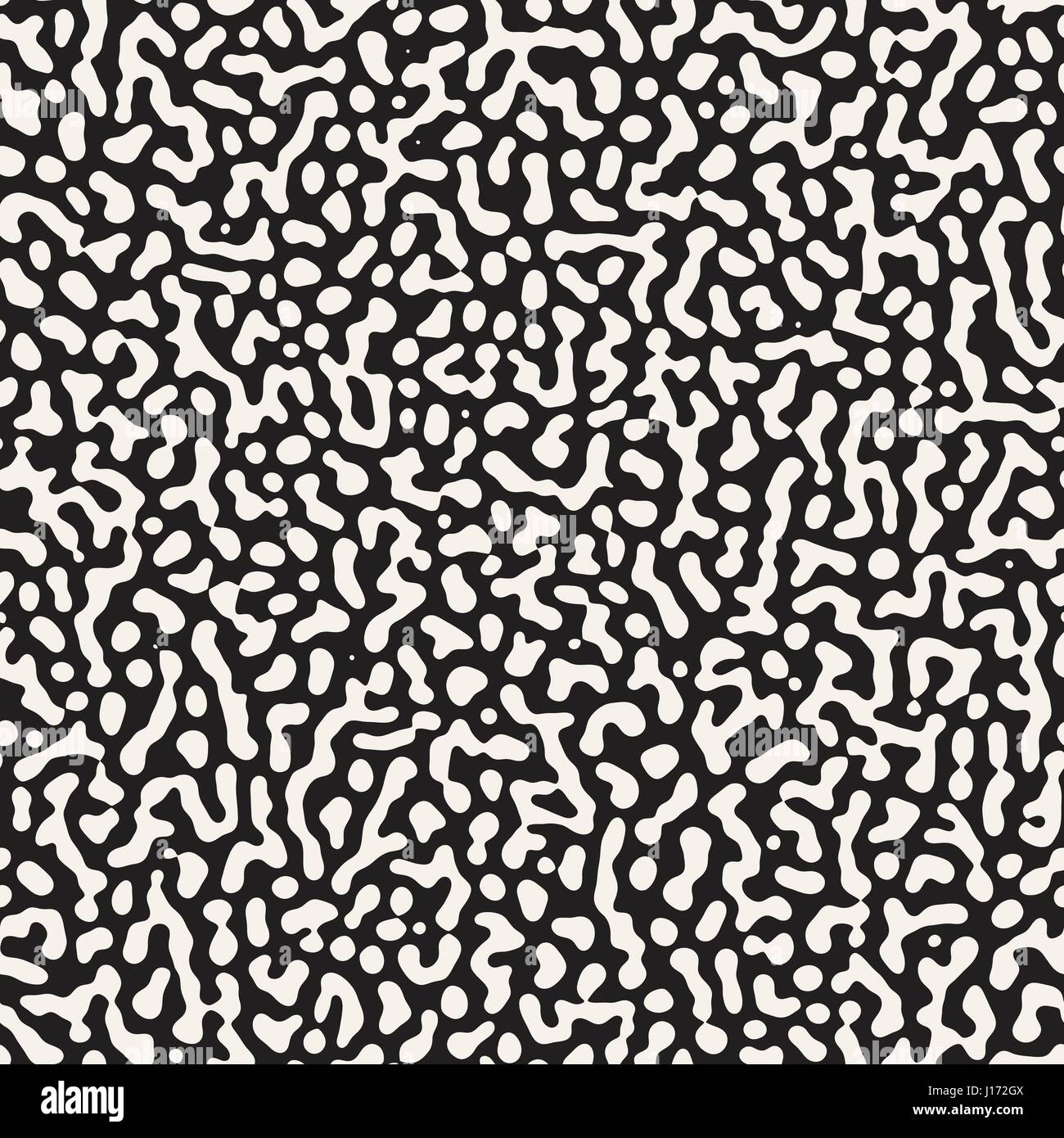 Vector Seamless Grunge Pattern. Black and White Organic Shapes. Messy ...