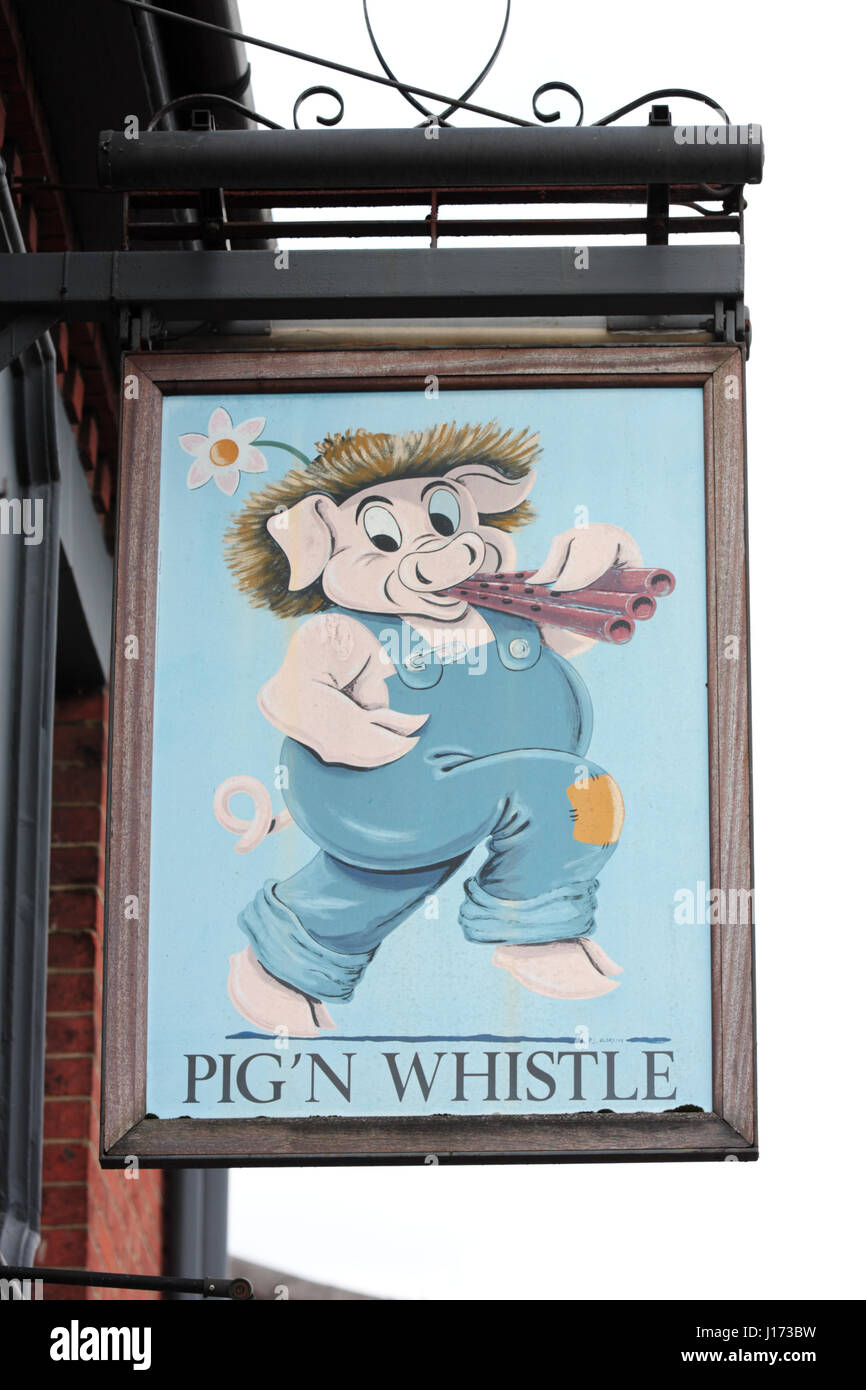 Pig and Whistle Vintage British Pub Sign Art Poster Print from Pub World 