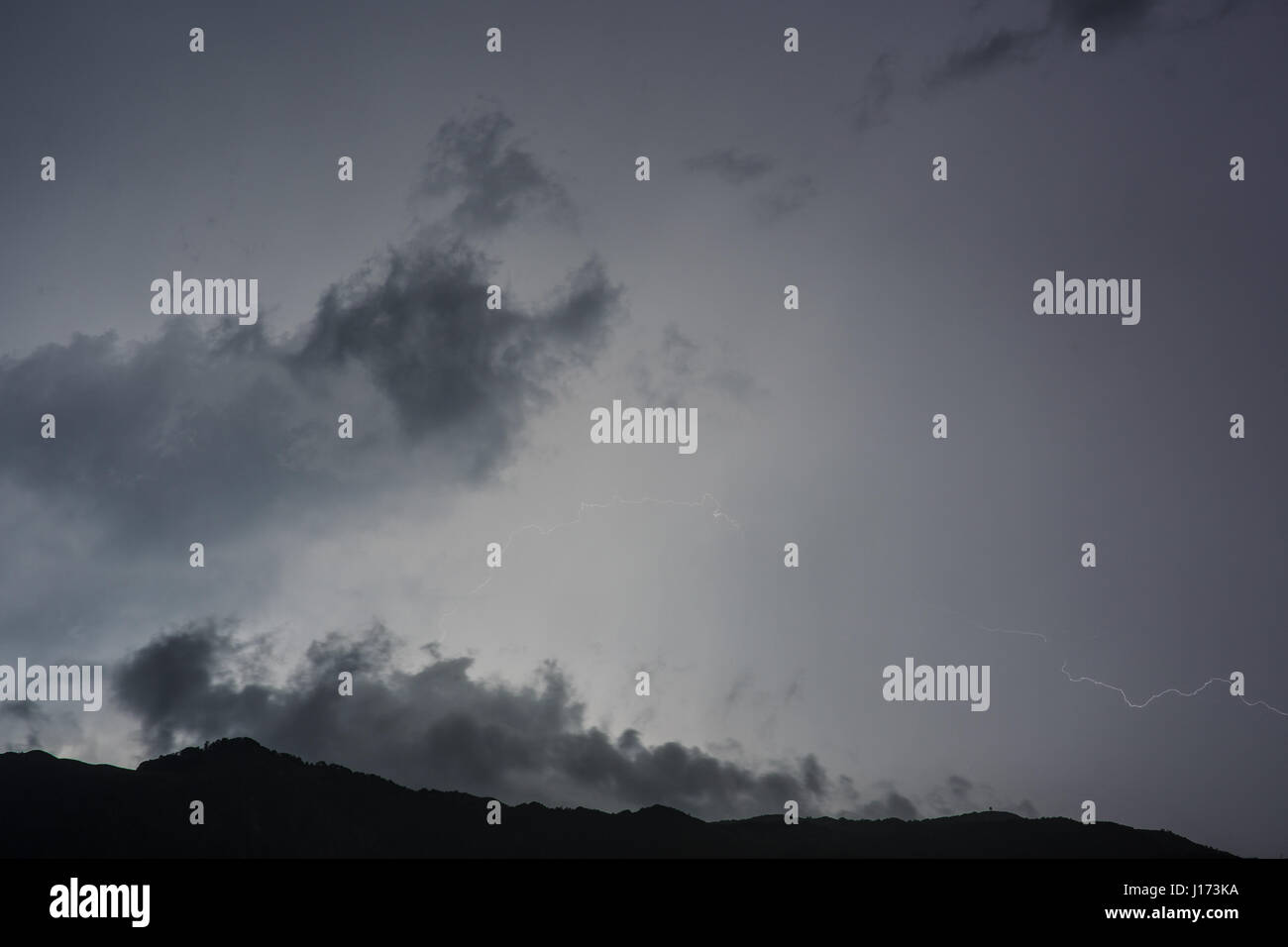 Lightning in the night sky Stock Photo - Alamy