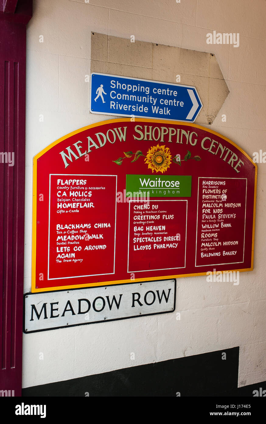 A Guide To The Shops And Businesses Resident In The Meadow Shopping Centre In Buckingham Town In Buckinghamshire England Uk Stock Photo Alamy