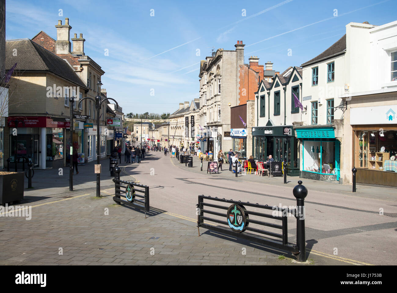 A view down the High Street in Chippenham Wiltshire England UK Stock Photo