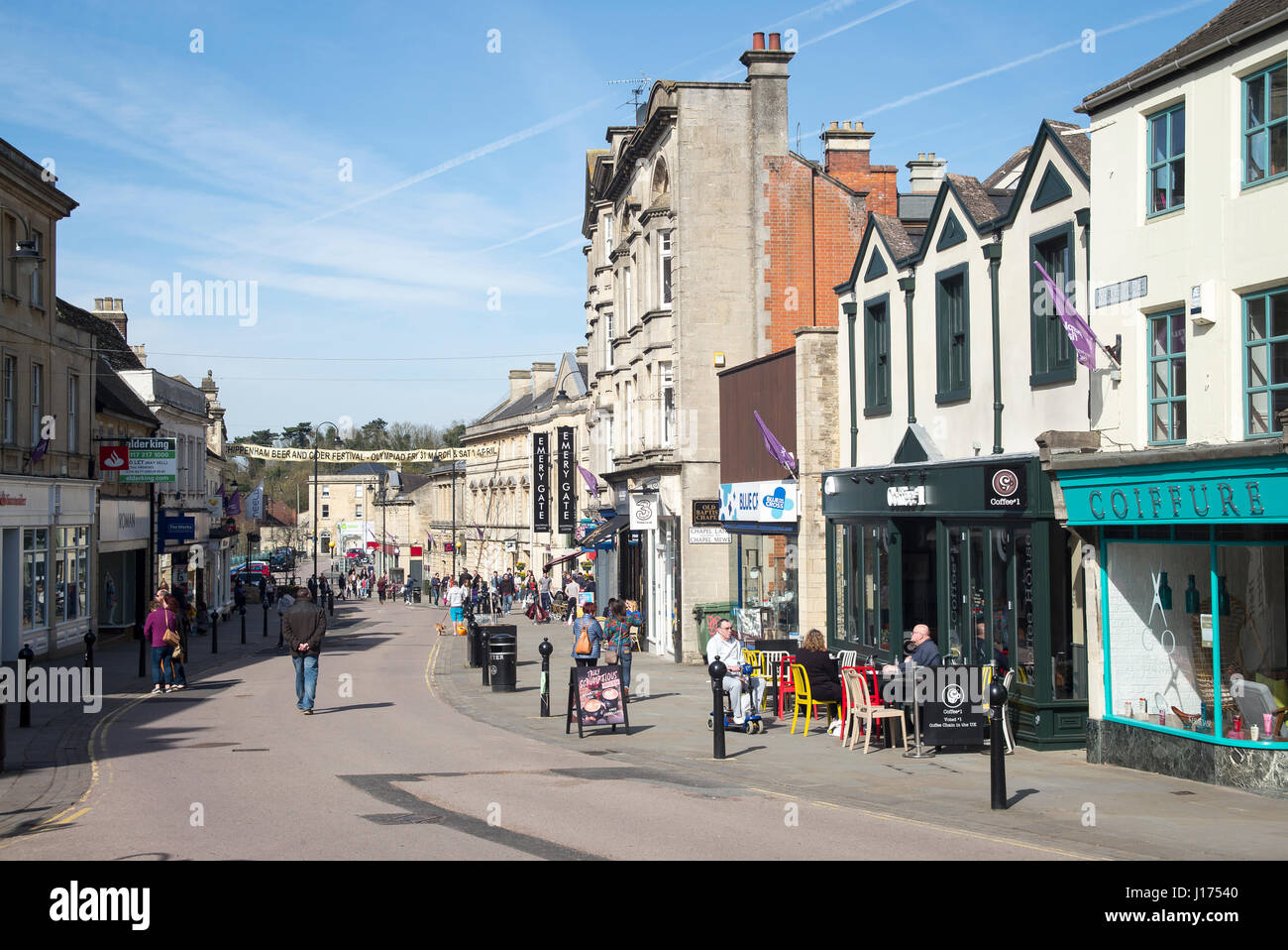 The High Street in Chippenham, Wiltshire, England UK Stock Photo