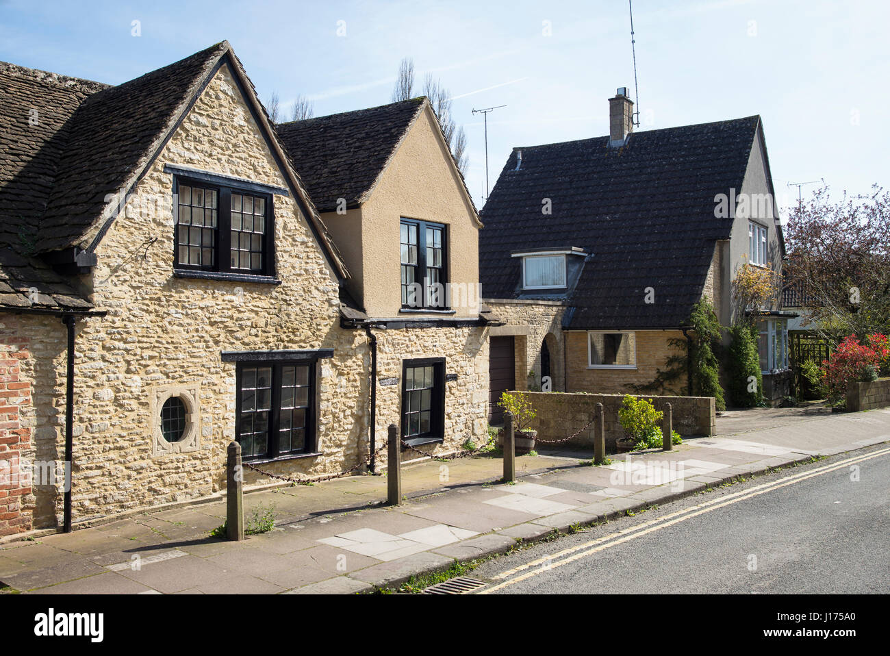 A mixture of old and new houses in St Mary Street Chippenham Wiltshire England UK Stock Photo