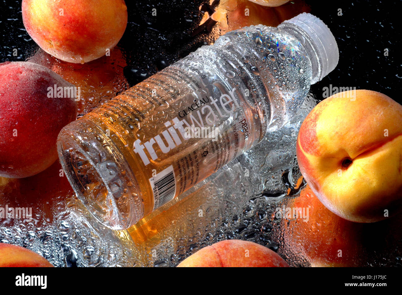 fruit water drinks peach with peaches Stock Photo
