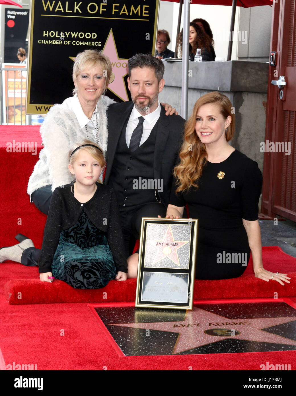 Los Angeles, CA, USA. 11th Jan, 2017. LOS ANGELES - JAN 11: Kathryn Adams, Aviana Olea Le Gallo, Darren Le Gallo, Amy Adams at the Amy Adams Star Ceremony at Hollywood Walk of Fame on January 11, 2017 in Los Angeles, CA Credit: Kathy Hutchins/via ZUMA Wire/ZUMA Wire/Alamy Live News Stock Photo