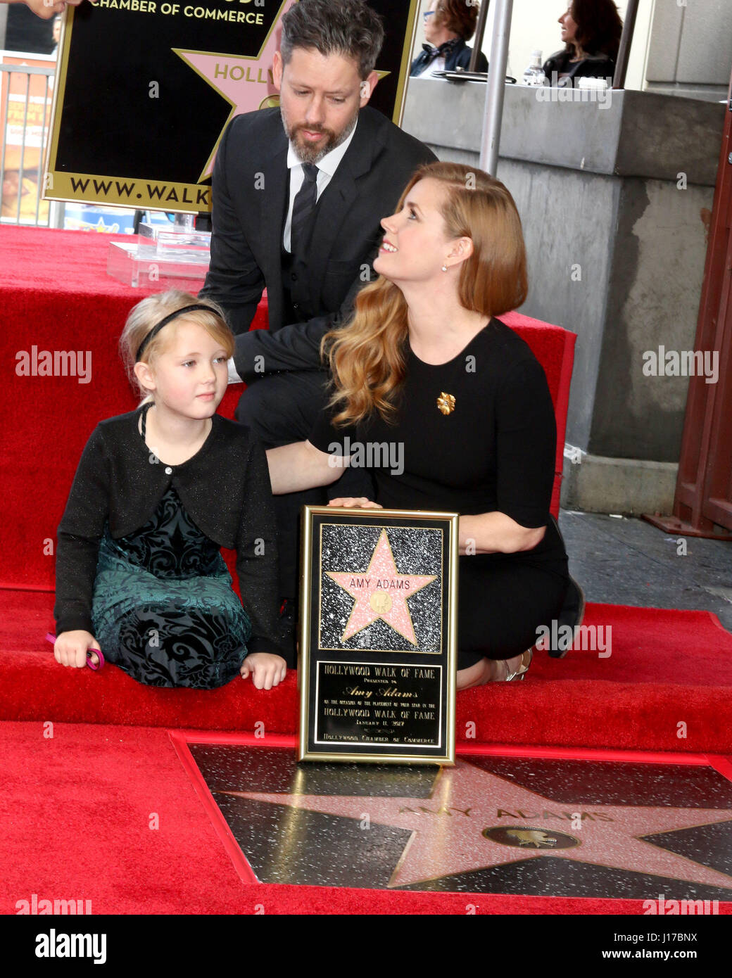 Los Angeles, CA, USA. 11th Jan, 2017. LOS ANGELES - JAN 11: Aviana Olea Le Gallo, Amy Adams, Darren Le Gallo at the Amy Adams Star Ceremony at Hollywood Walk of Fame on January 11, 2017 in Los Angeles, CA Credit: Kathy Hutchins/via ZUMA Wire/ZUMA Wire/Alamy Live News Stock Photo