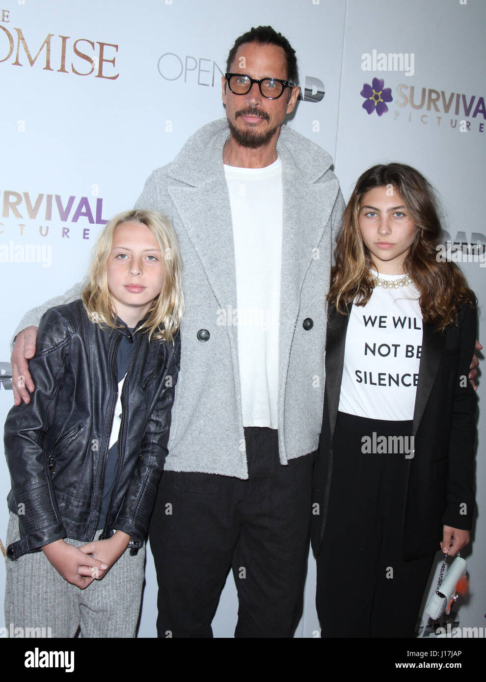 New York, USA. 18th Apr, 2017. Toni Cornell, Chris Cornell, Lilian Jean  Cornell attend Survival Pictures and Open Road in partnership with  Ambassador Zohrab Mnatsakanyan, Permanent Representative of Armenia to the  United