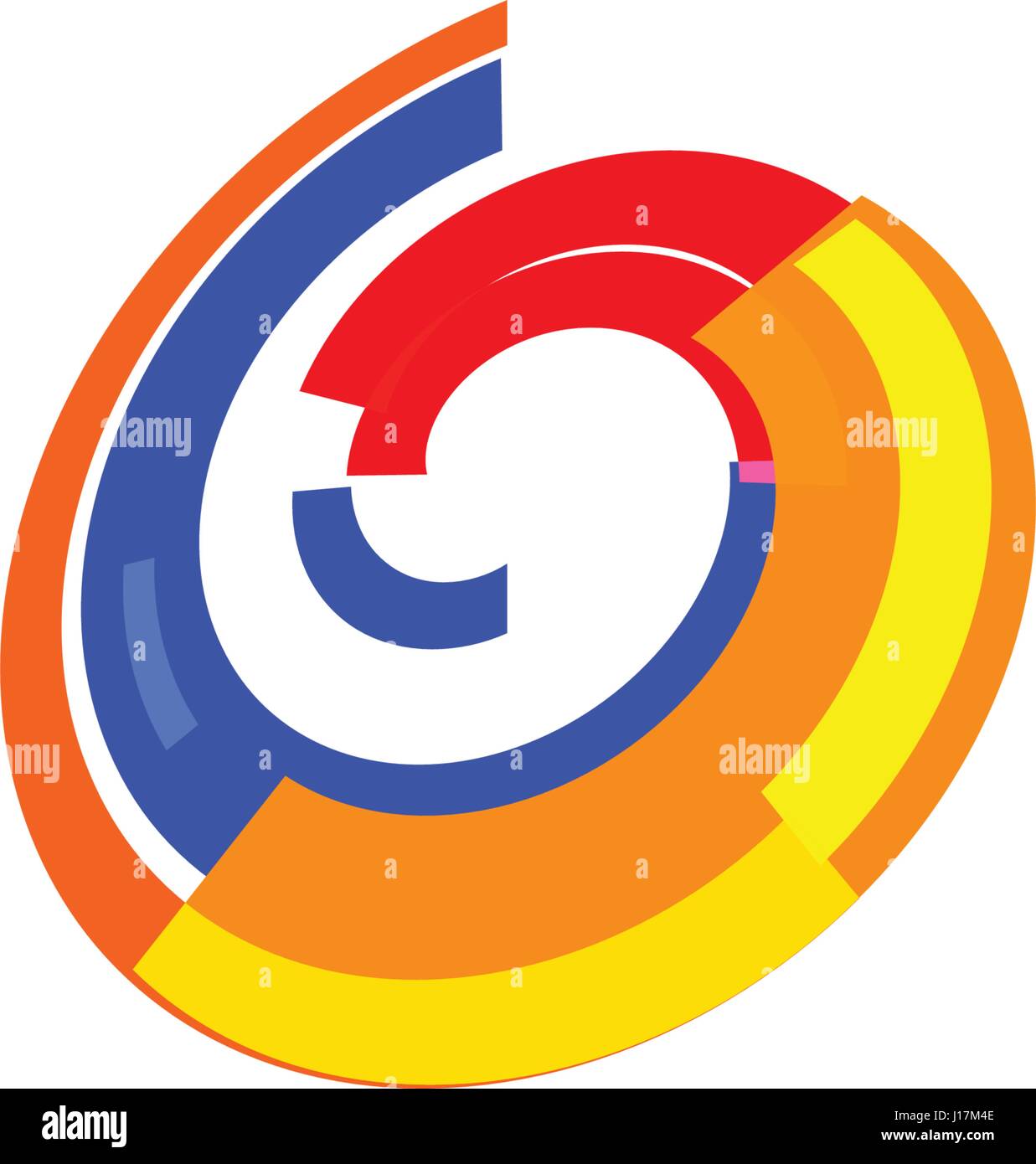 Isolated abstract colorful pie chart logo, round shape diagram logotype ...