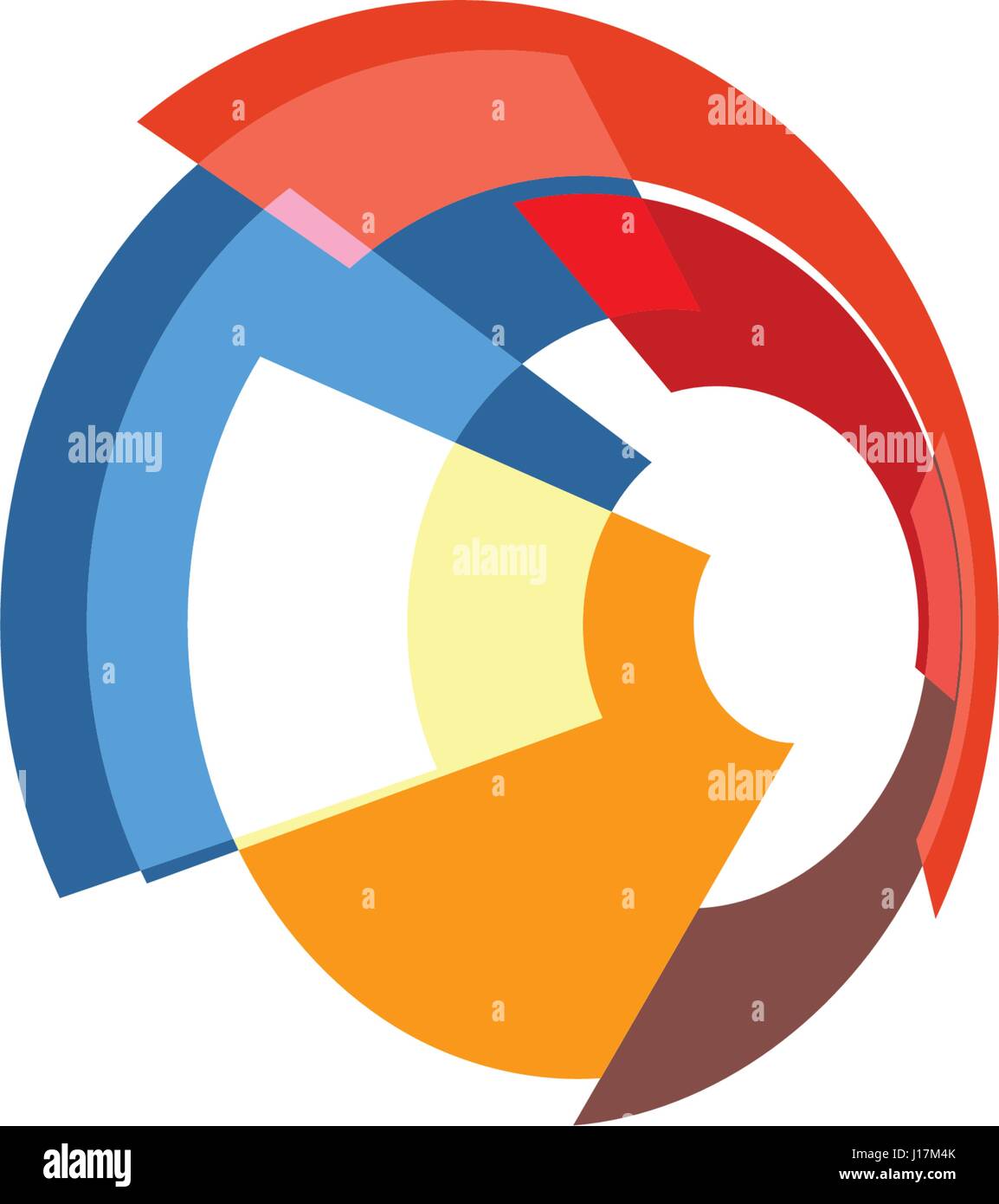 Isolated abstract colorful pie chart logo, round shape diagram logotype