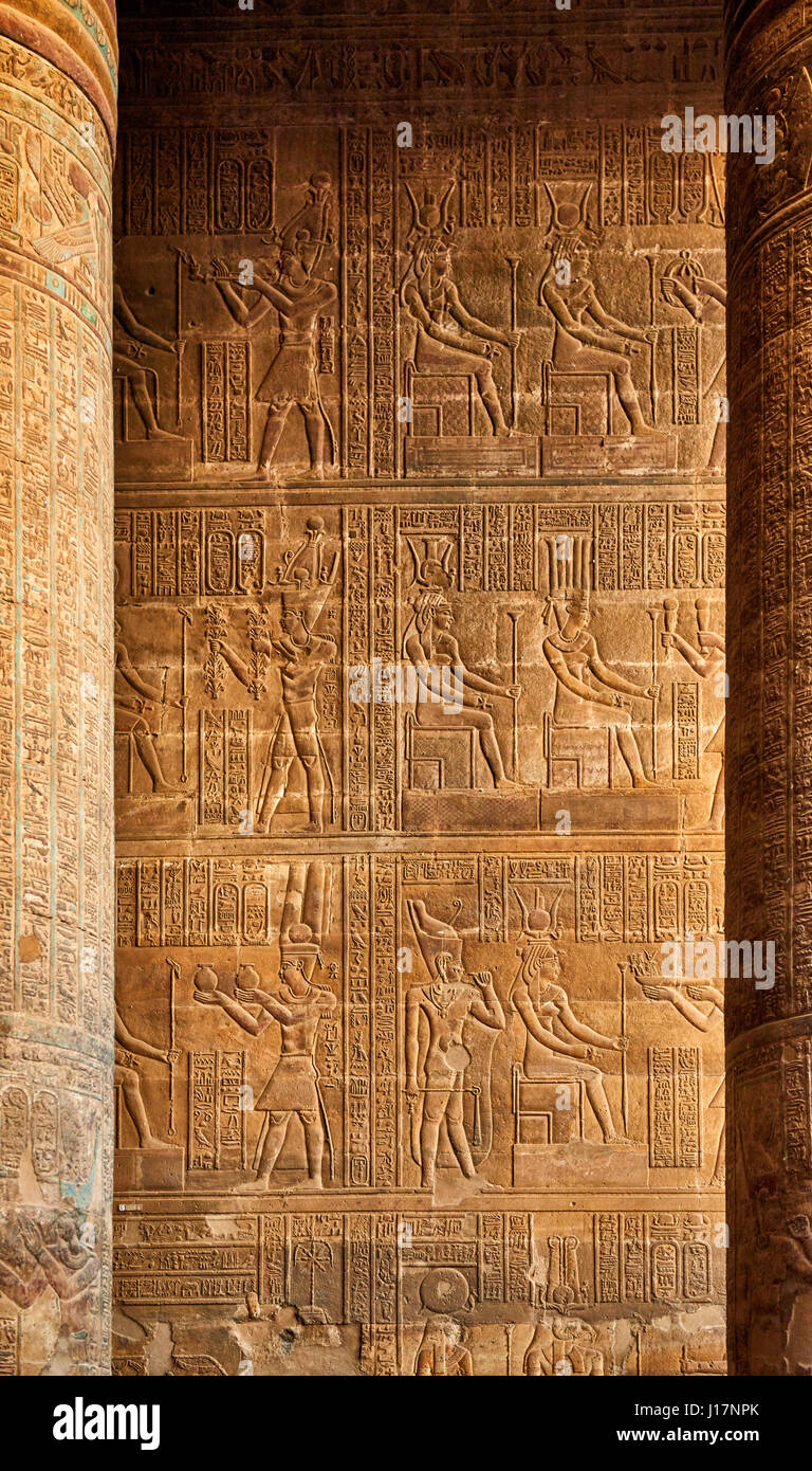 columns an hieroglyphs in The Temple of Khnum at Esna, Egypt, Africa Stock Photo