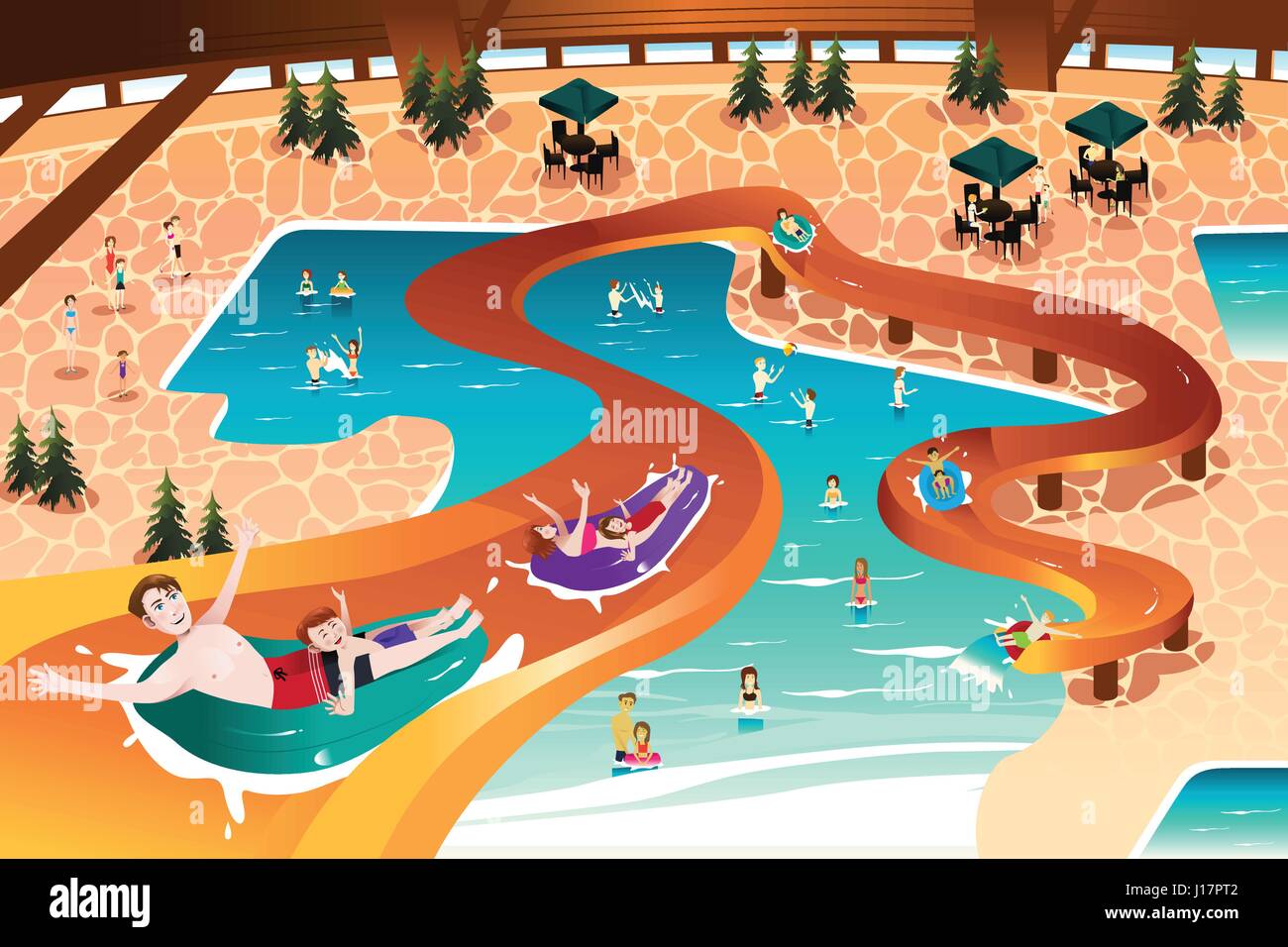 Family indoor swimming pool Stock Vector Images - Alamy