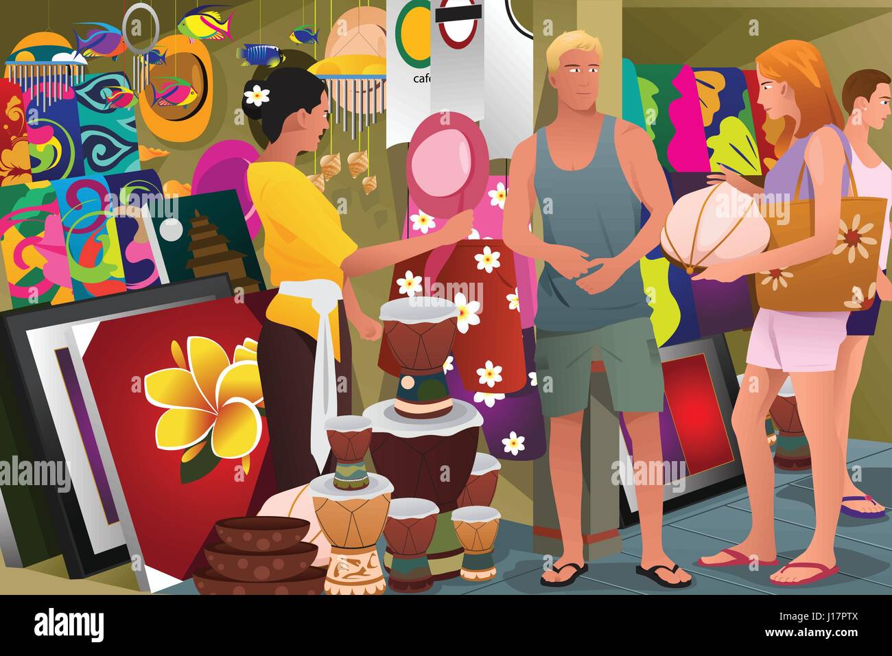 Animation Buy Local Lady local Stock Vector Images - Alamy