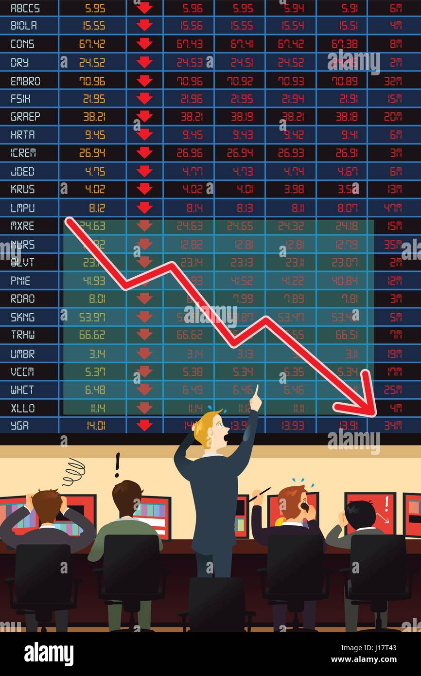 A vector illustration of  economic crisis concept Stock Vector