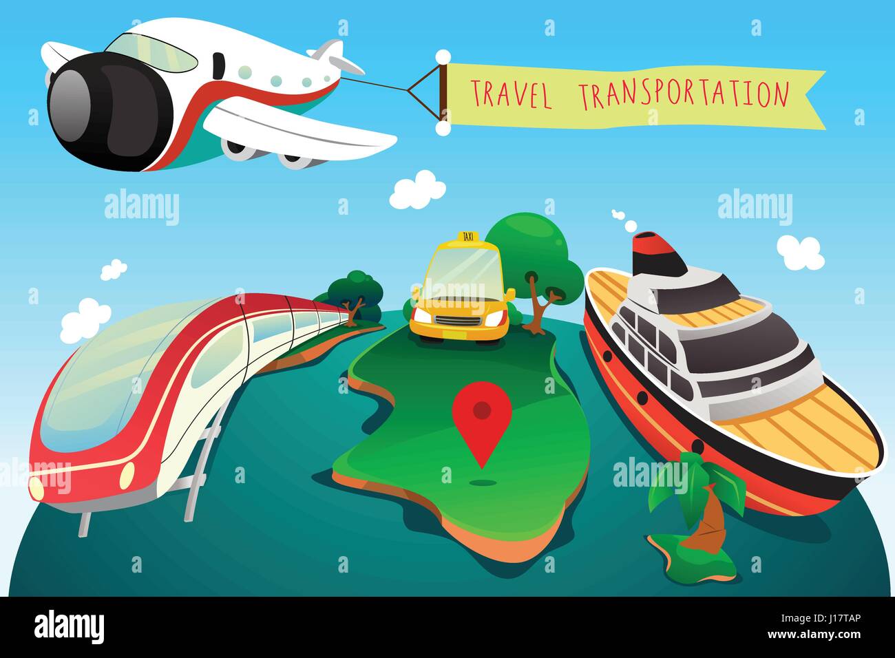 A vector illustration of travel transportation Stock Vector Image & Art