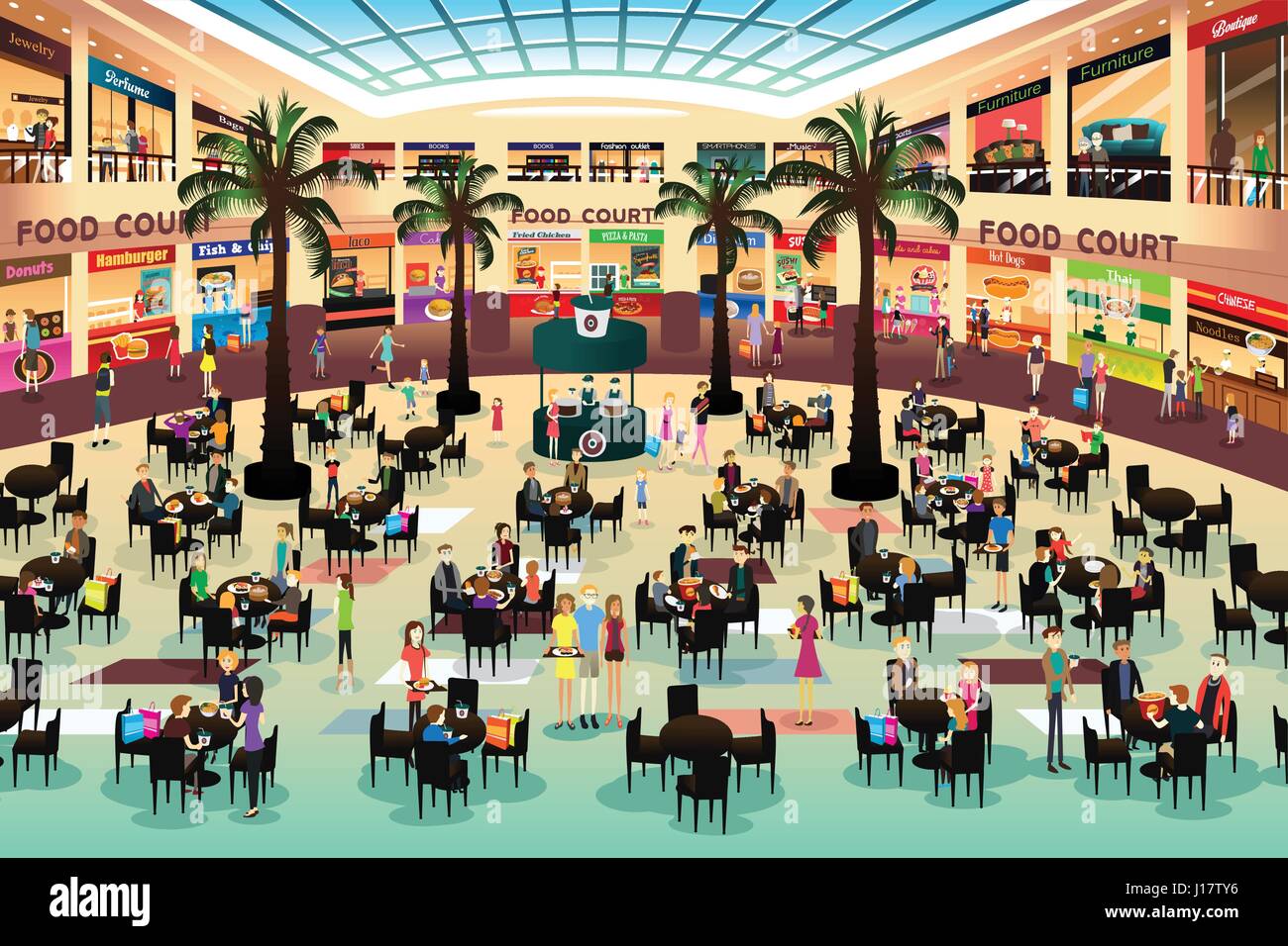 A vector illustration of people eating in a food court in a shopping mall Stock Vector Image & Art - Alamy A vector illustration of people eating in a food court in a shopping mall Stock Vector Image & Art - Alamy