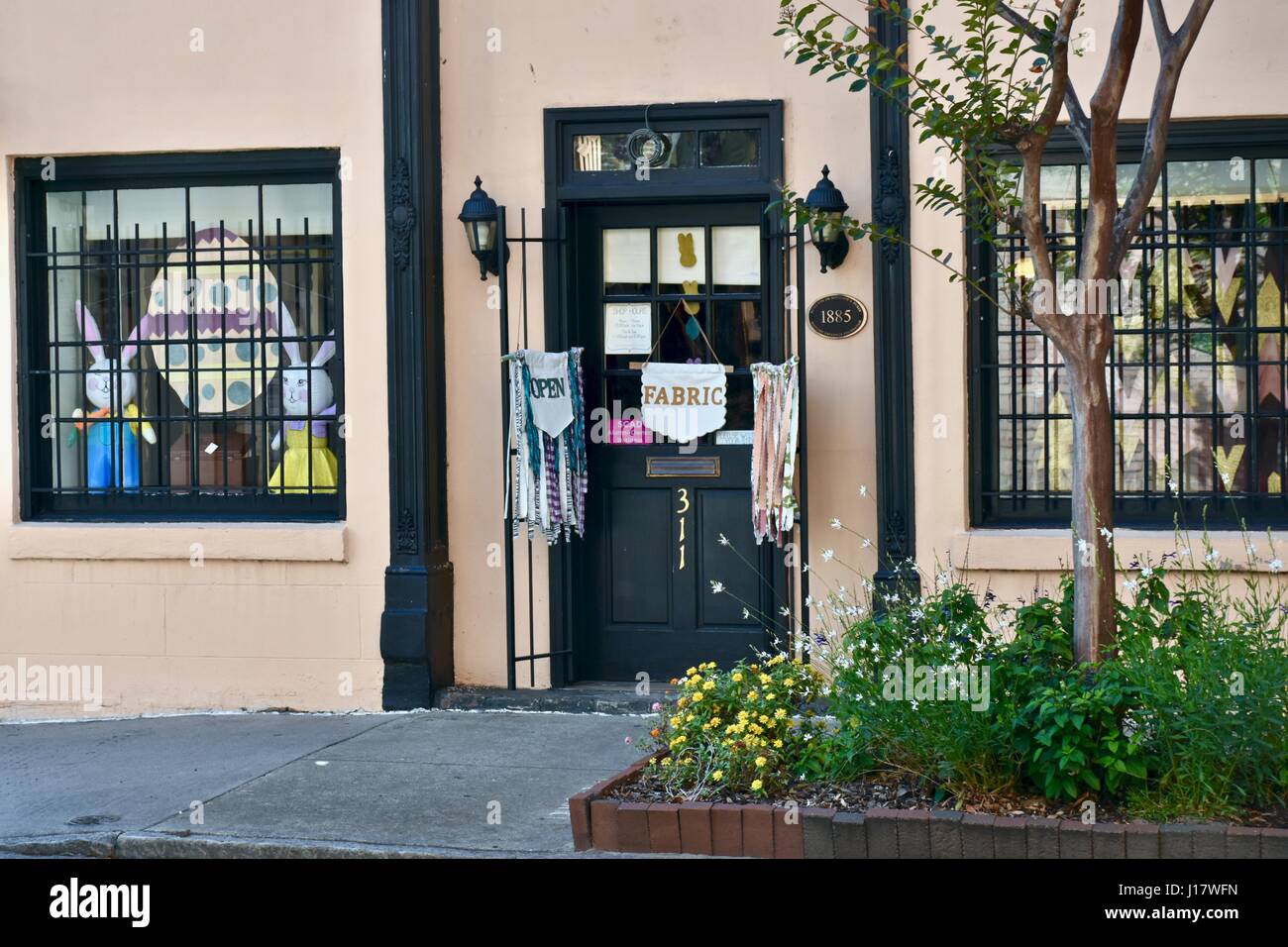 Boutique fabric shop Stock Photo Alamy