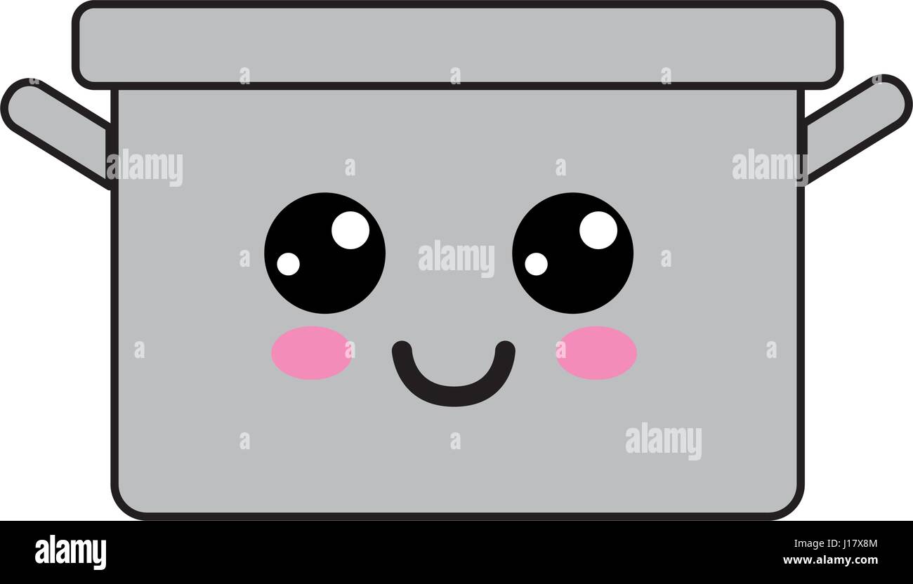 kawaii nice happy cooking pot Stock Vector Image & Art - Alamy