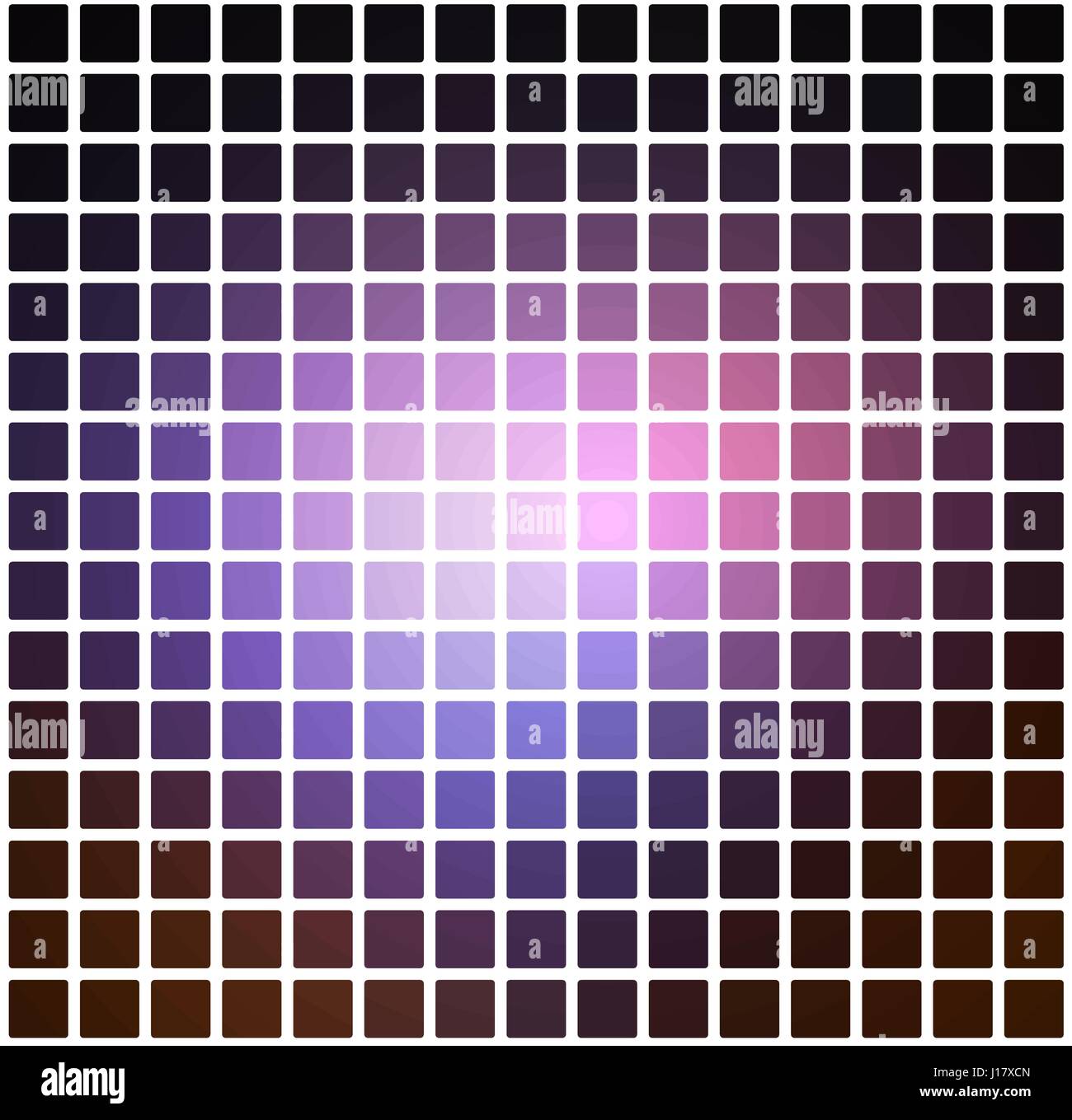 Purple brown black vector abstract rounded corners tiles mosaic over white background square Stock Vector