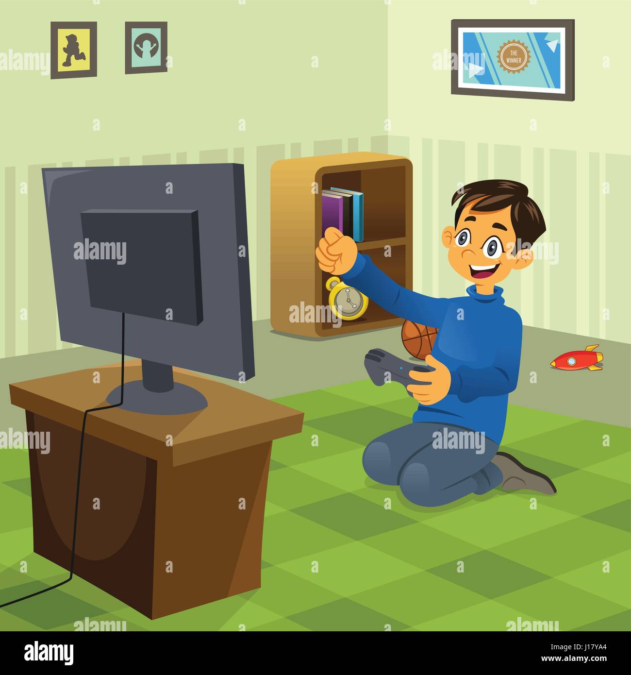 A vector illustration of happy boy playing video game Stock Vector Image & Art - Alamy A vector illustration of happy boy playing video game Stock Vector Image & Art - Alamy