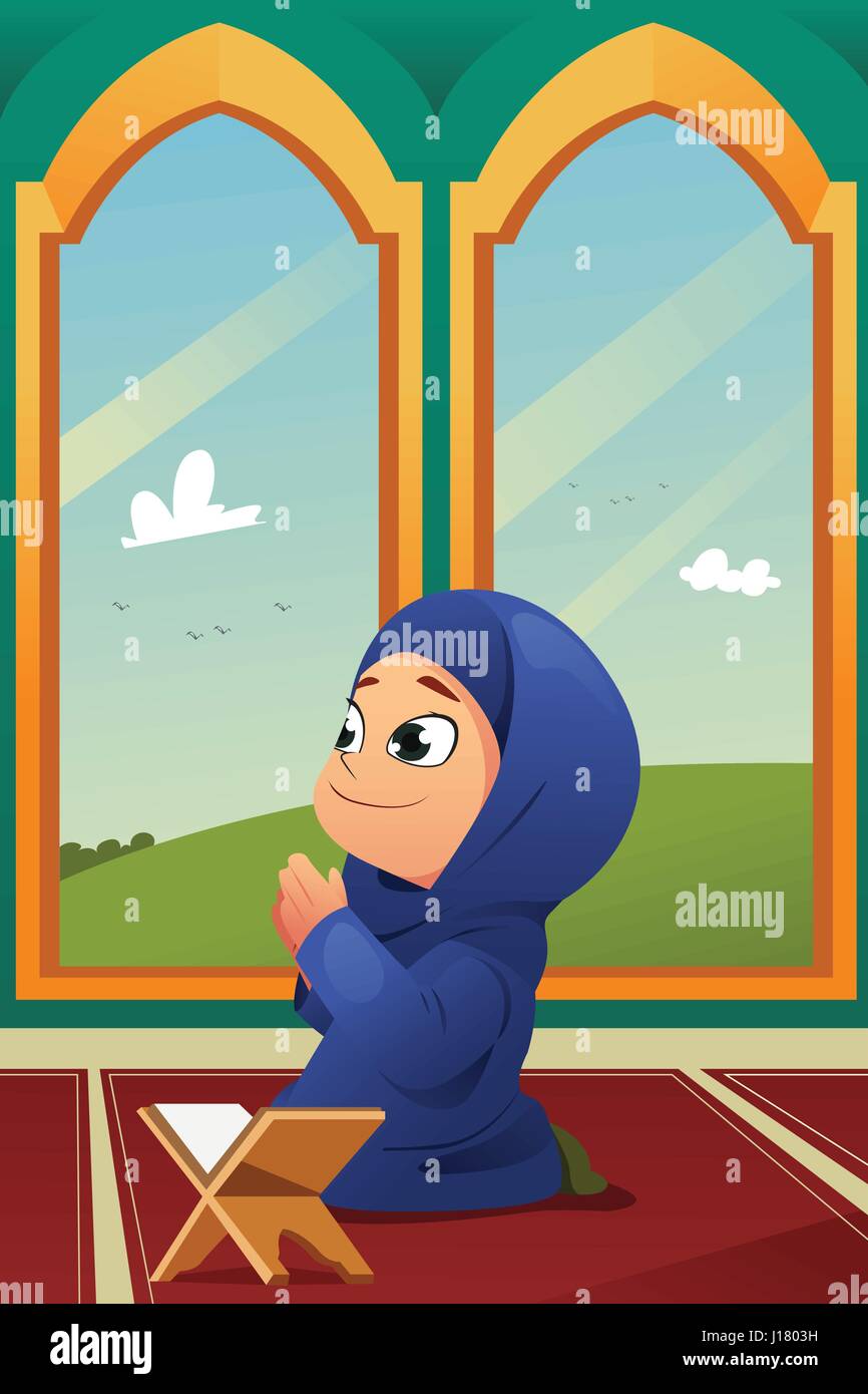 Muslim Girl Mosque Stock Vector Images Alamy