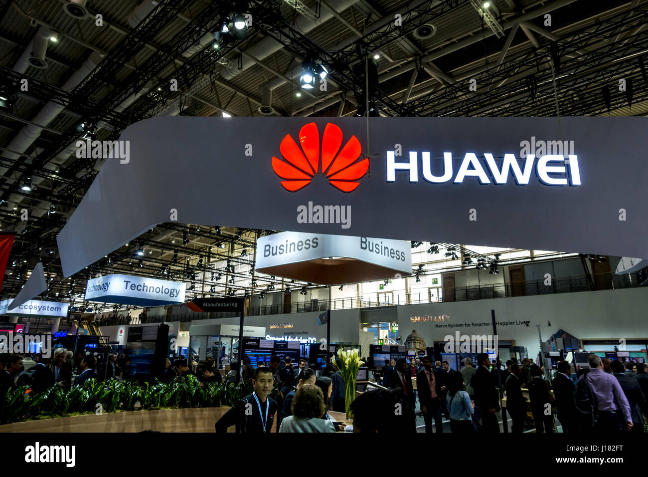 CEBIT 2017 Hannover, Huawei Stock Photo