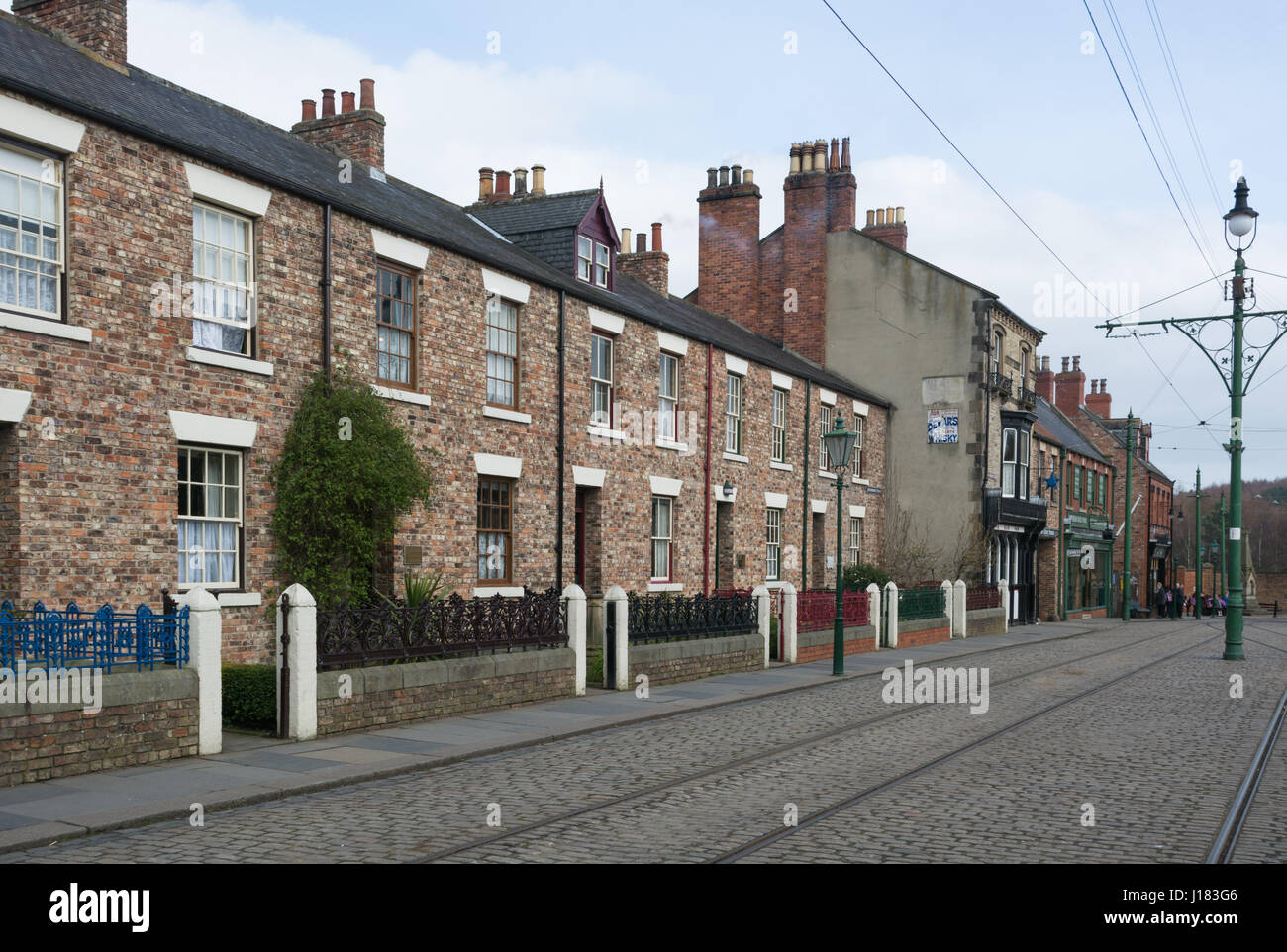 Terraced houses at Beamish museum Stock Photo Alamy