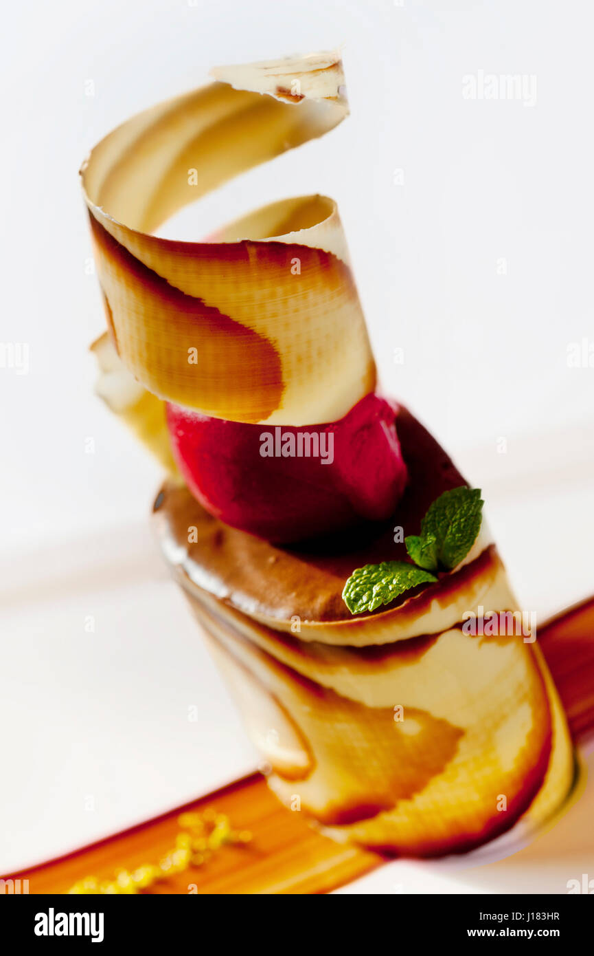 Fine Dining Ice Cream Dessert Stock Photo Alamy