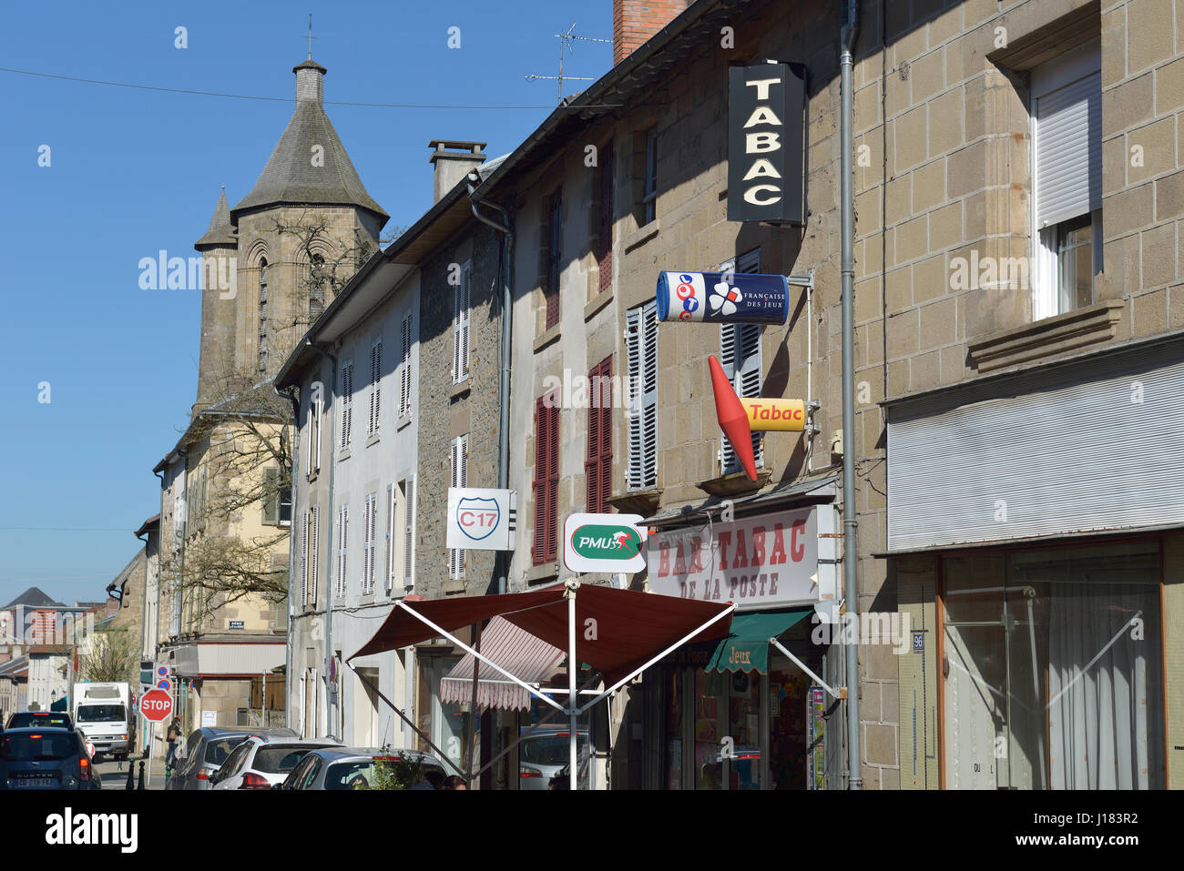 Bourganeuf  in the Creuse department in the Nouvelle-Aquitaine region in central France. Stock Photo