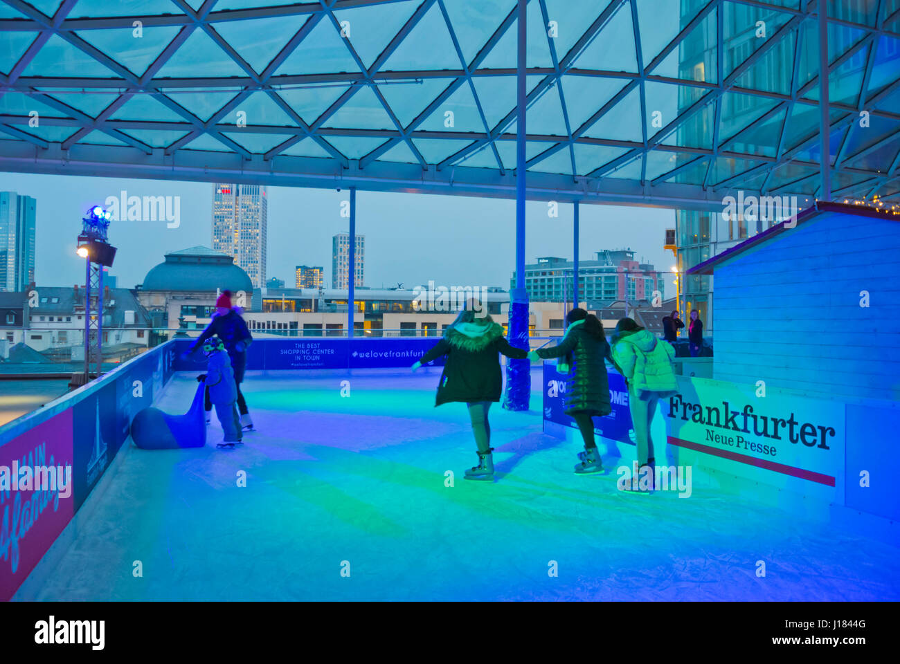 Ice skating rink, on top of MyZeil shopping centre, Frankfurt am Main