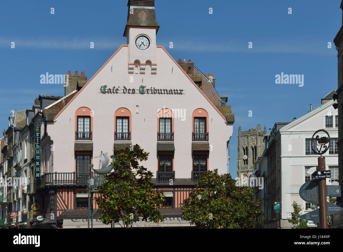 Café des Tribunaux, Dieppe, Seine-Maritime, Haute-Normandie, France Stock Photo