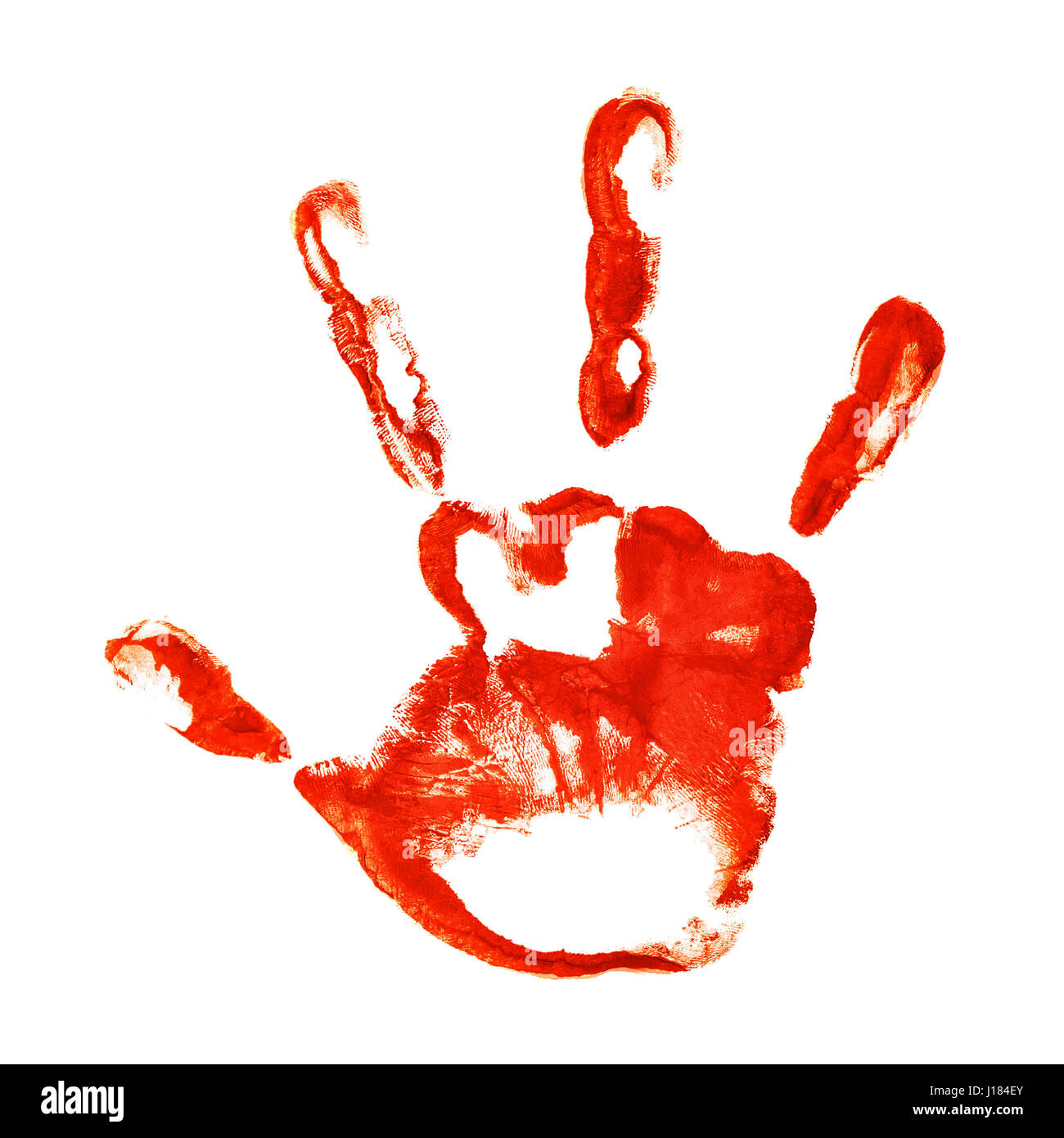 Spooky three-fingered hand print isolated on white Stock Photo - Alamy