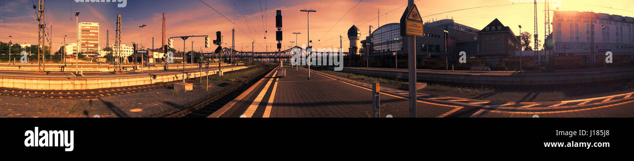 Darmstadt Train Station - Panorama Stock Photo