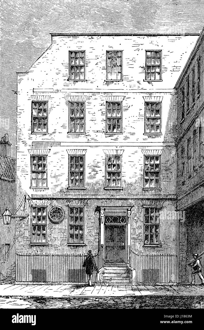 Samuel Johnson's house in Bolt-Court, London, UK Stock Photo