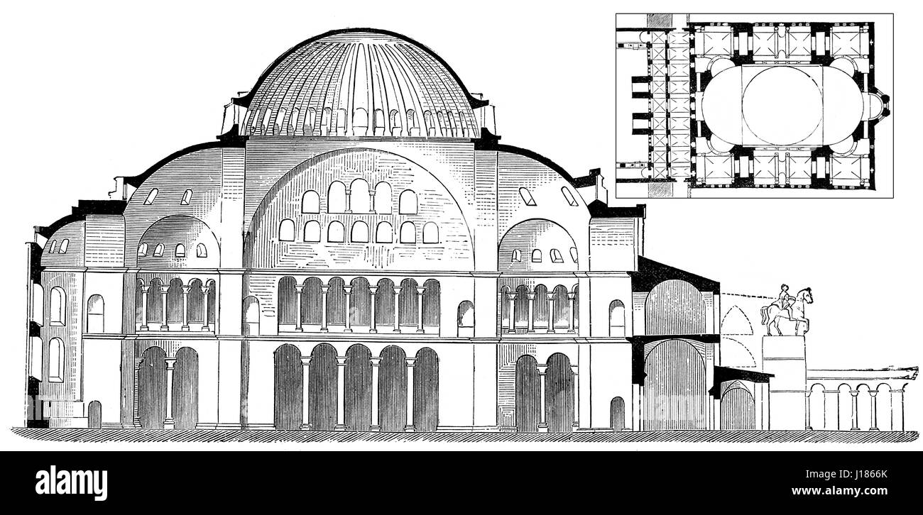 Hagia Sophia or St. Sophia church, Hagia Sophia Mosque Museum, Istanbul, Turkey Stock Photo